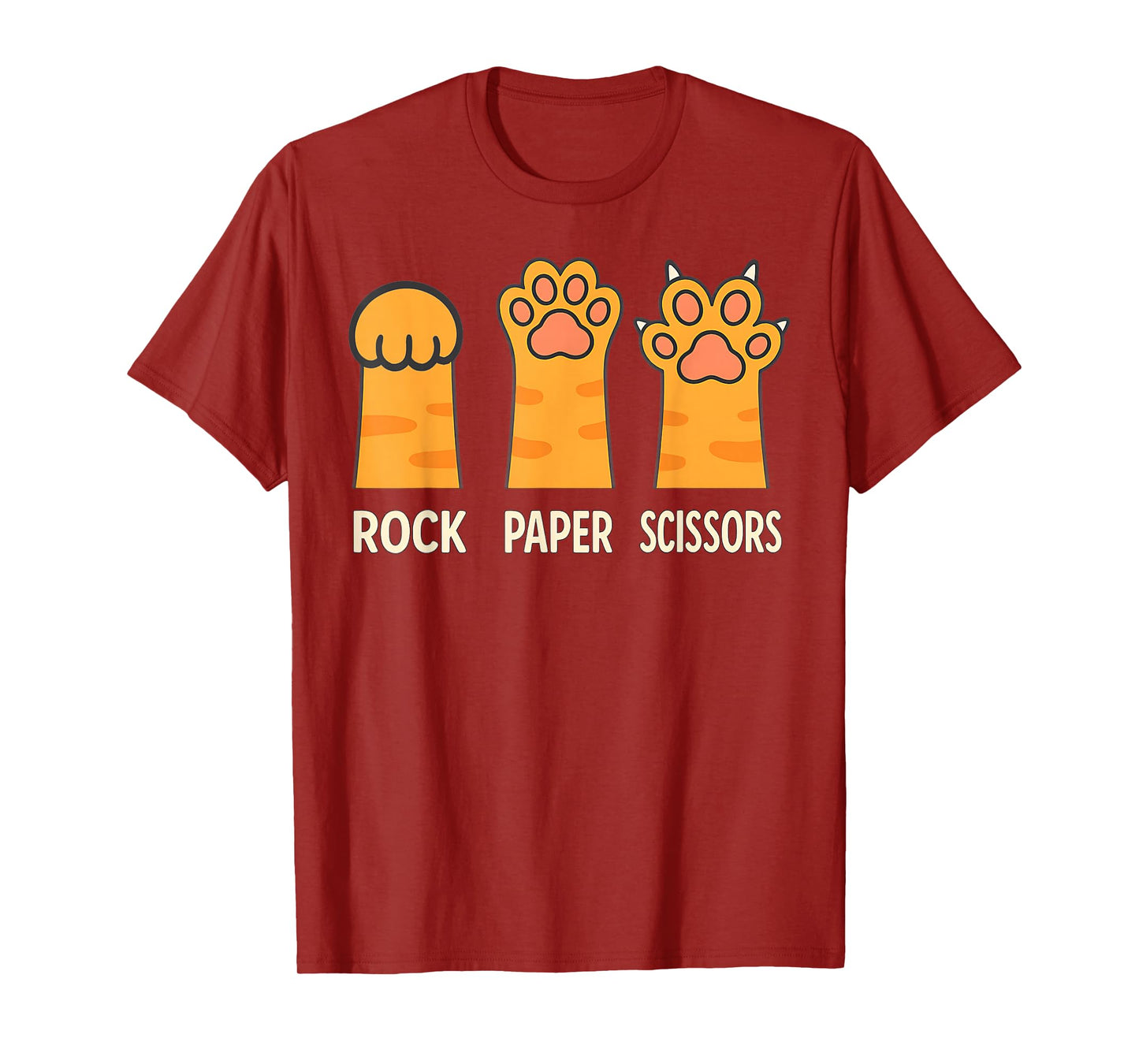 Rock Paper Scissors Cat Paws Funny Kitty Meme for Cat Lovers T-Shirt