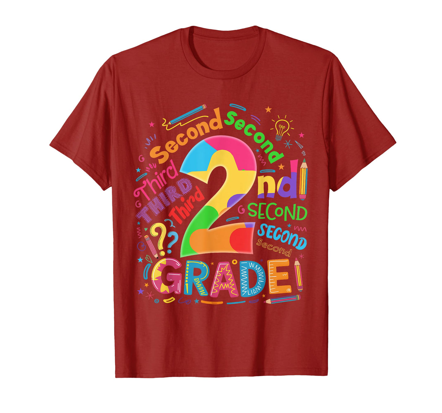 Back To School 2nd Grade Team Typography Student Teacher T-Shirt
