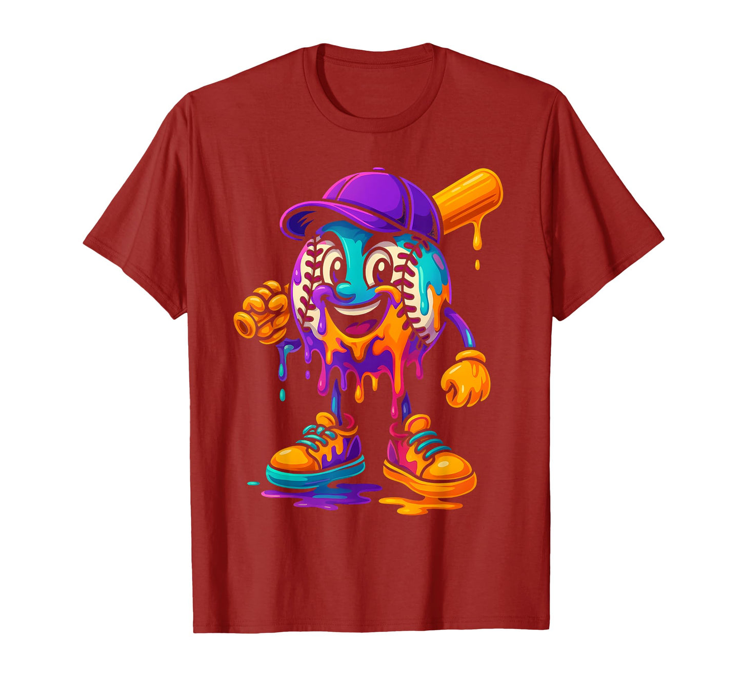 Baseball Drip Mascot Boys Ice Cream Youth Sweet Sport Lovers T-Shirt