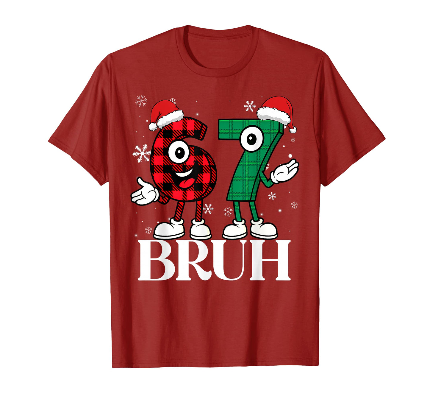67 Six Seven Christmas Bruh Funny Italian Brainrot Meme T-Shirt