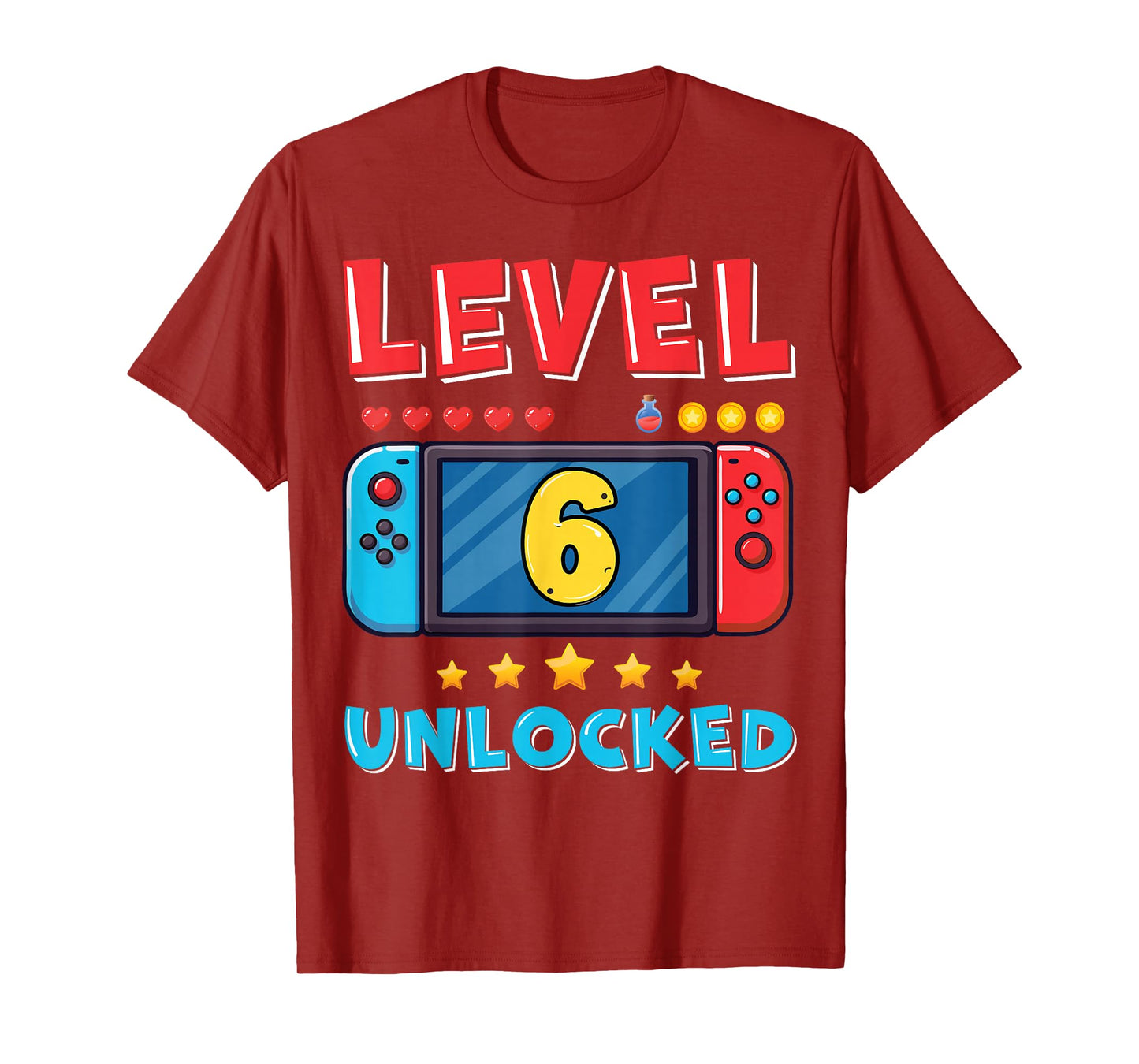 6 Year Old Bday Decorations Son Gamer Boy 6yr 6th Birthday T-Shirt