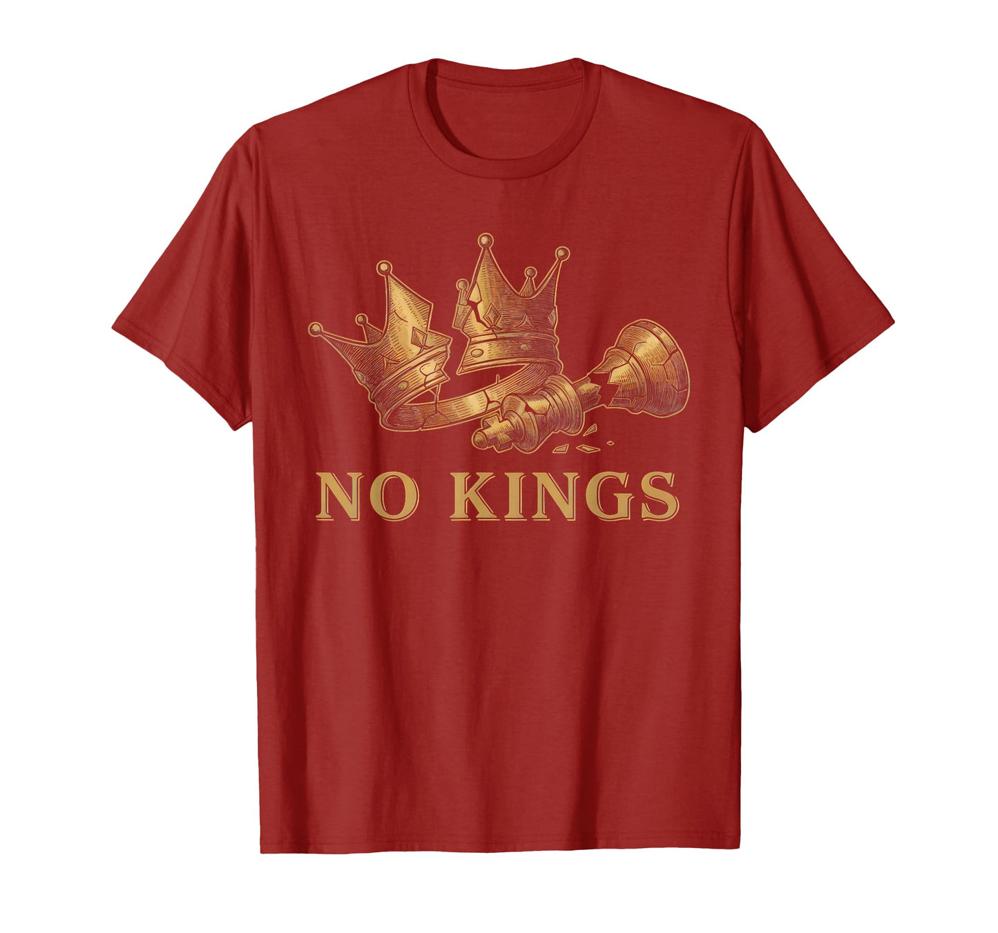 No Kings in America Protest Sign Cool Graphic Man and Woman T-Shirt