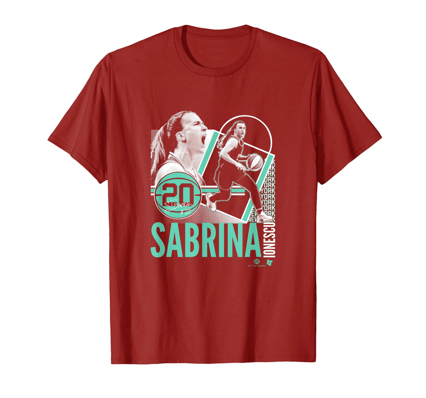 Sabrina Ionescu Collage Frame - New York Basketball T-Shirt