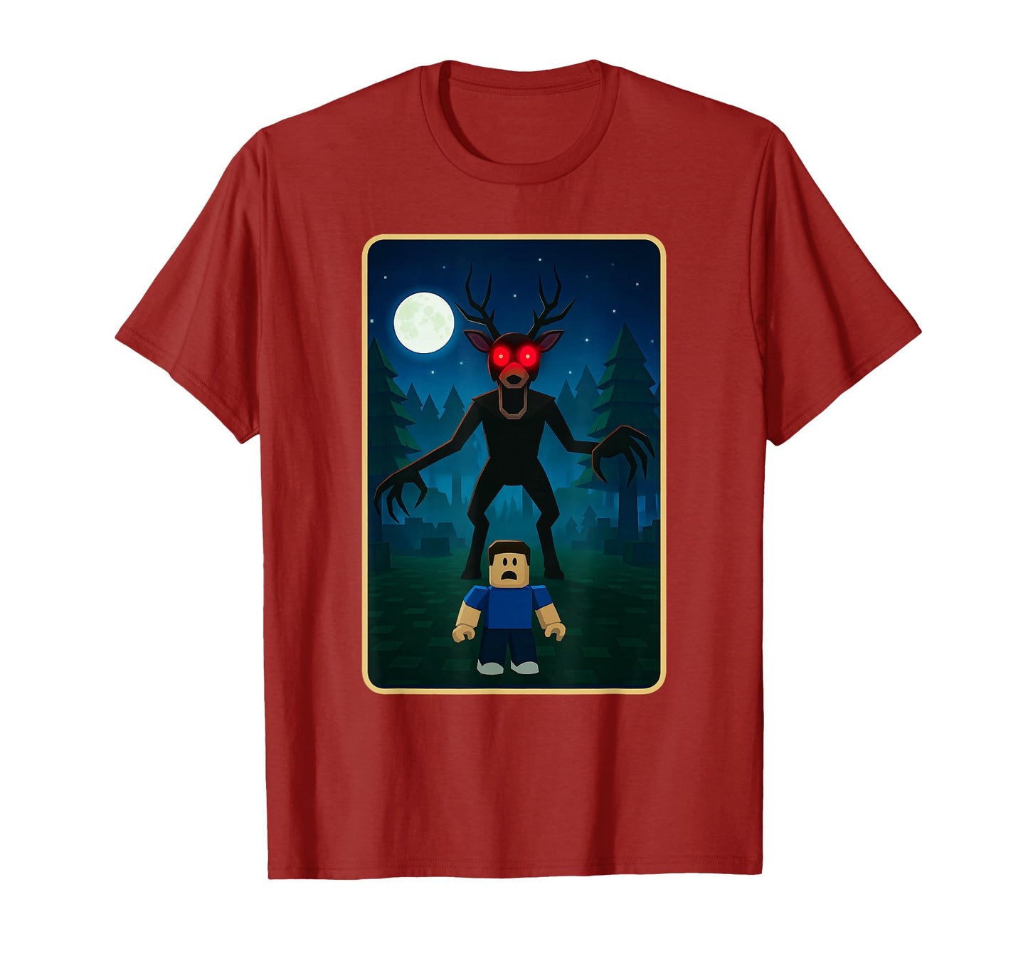 Scary Deer 99 Nights Halloween Gamer in The Forest Kids Meme T-Shirt