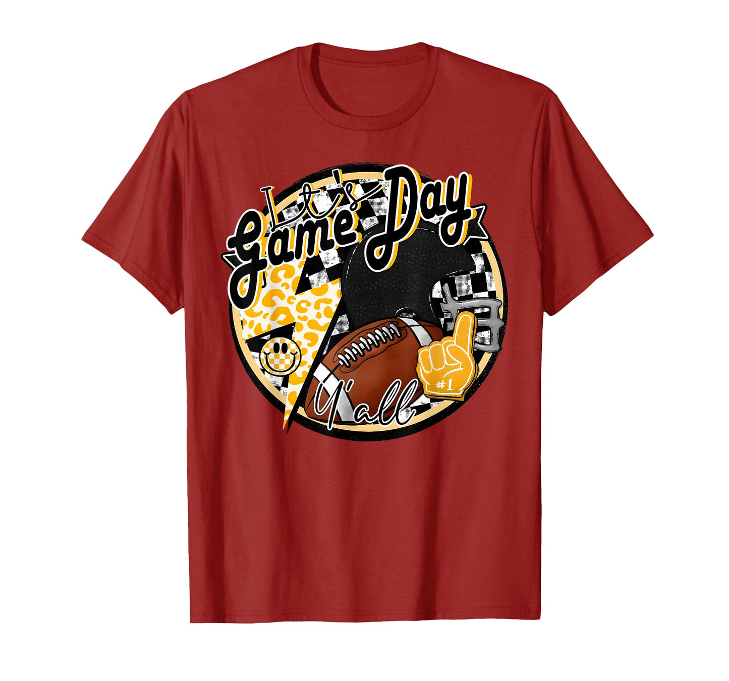 It's Game Day Y'all Retro Football Team Spirit Black & Gold T-Shirt