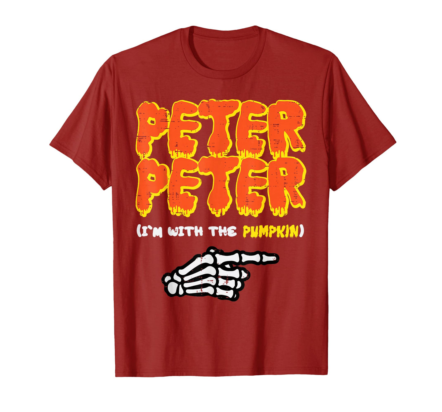 Halloween Peter Im with Pumpkin Couple Costume Men Women T-Shirt