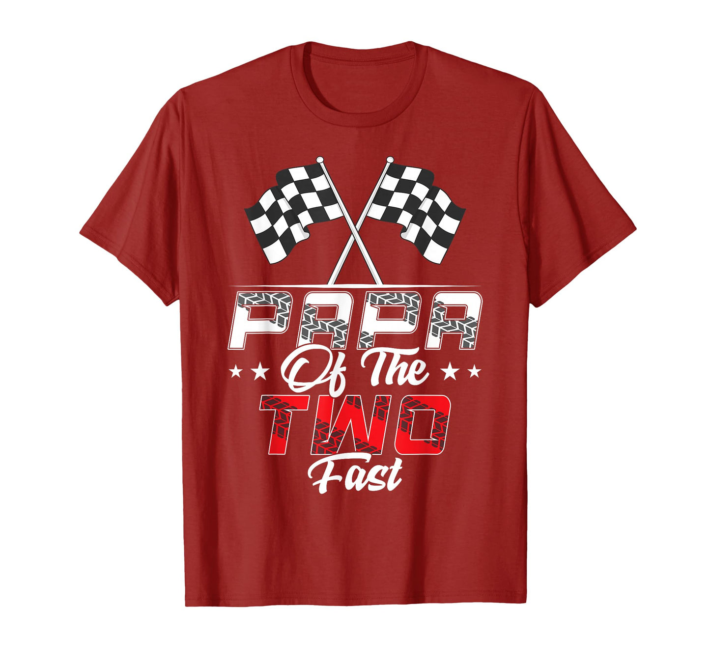Papa Of The Two Fast Second Birthday Racing Car Family T-Shirt