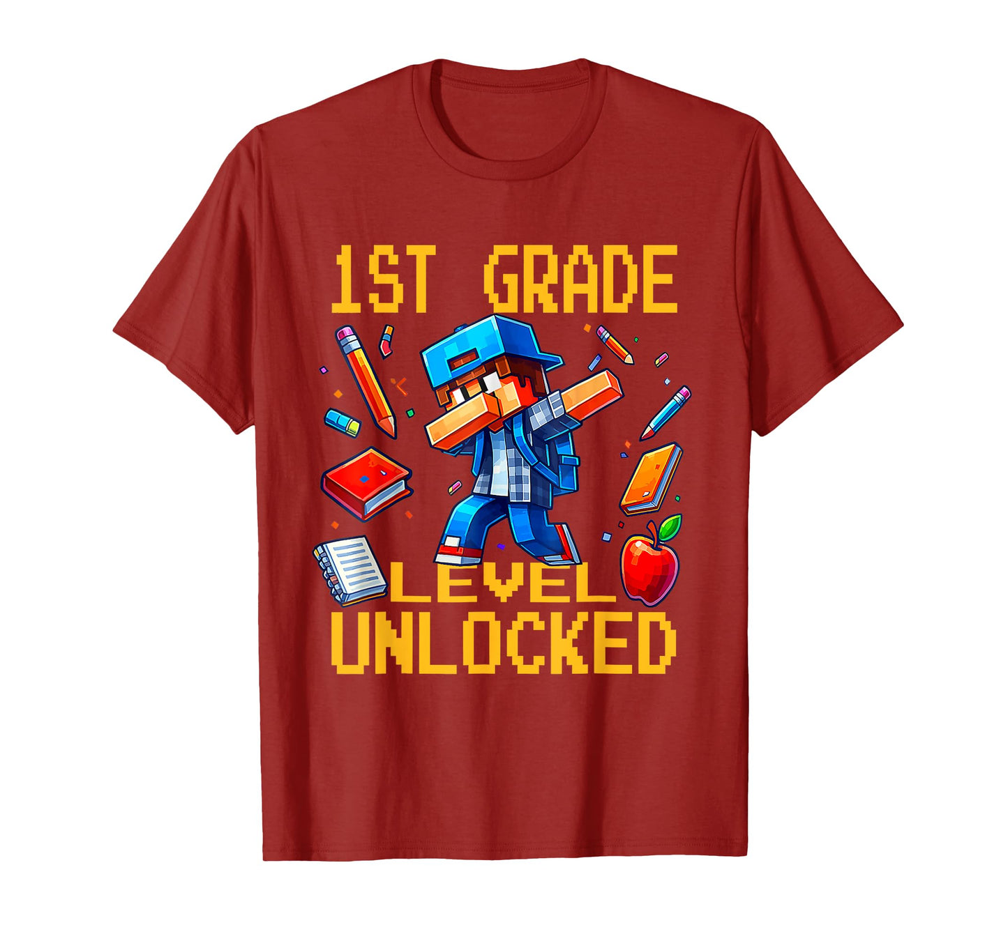 First Grade Level Unlocked Dabbing Gamer Back to School T-Shirt