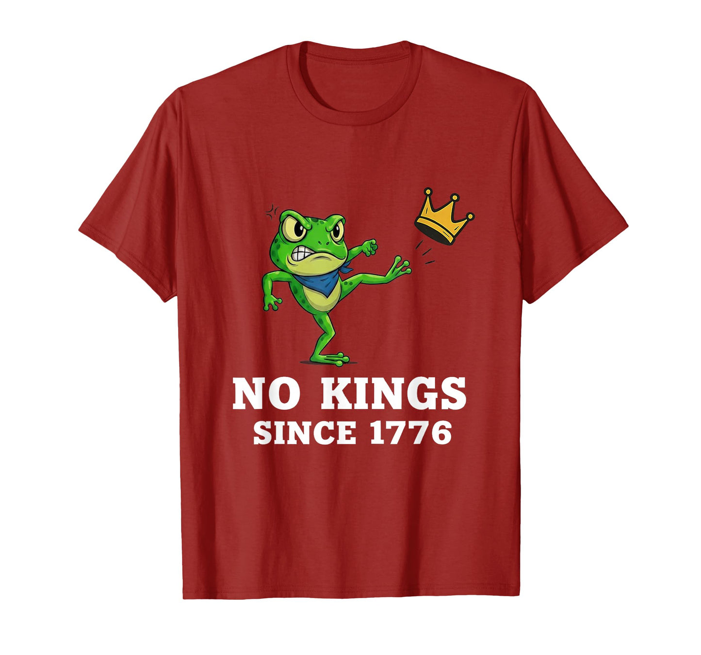 No Kings Since 1776 Portland Frog Kicking Crown T-Shirt
