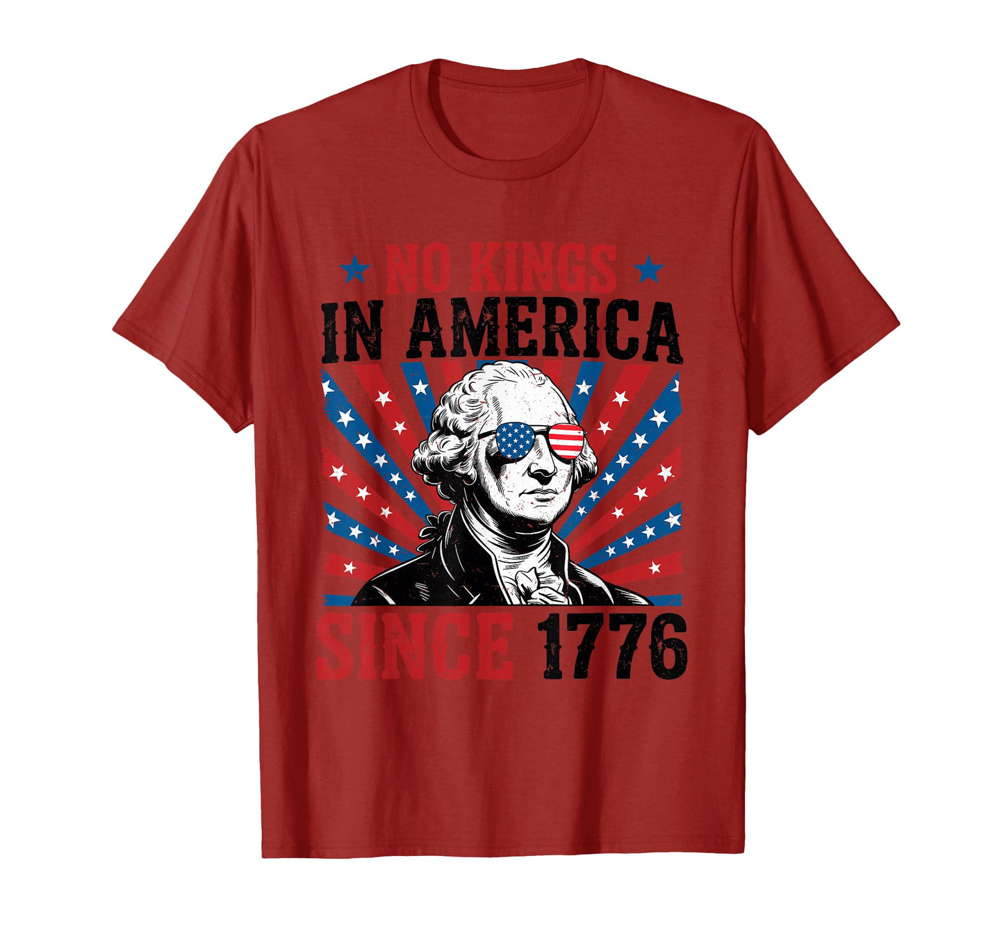 George Washington Protest Sign Democracy No Kings In America T-Shirt