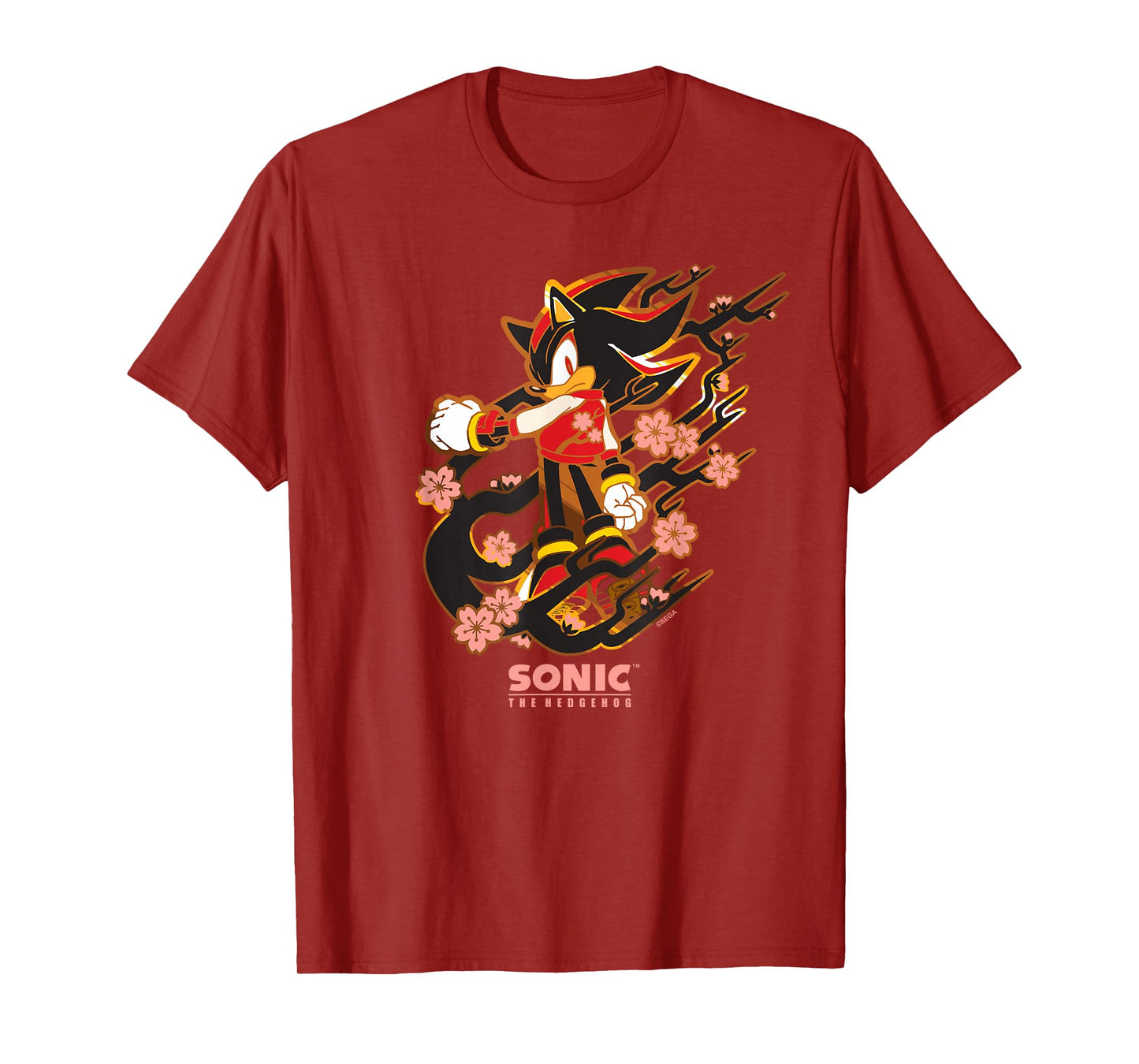 Sonic the Hedgehog - Shadow with Cherry Blossoms T-Shirt