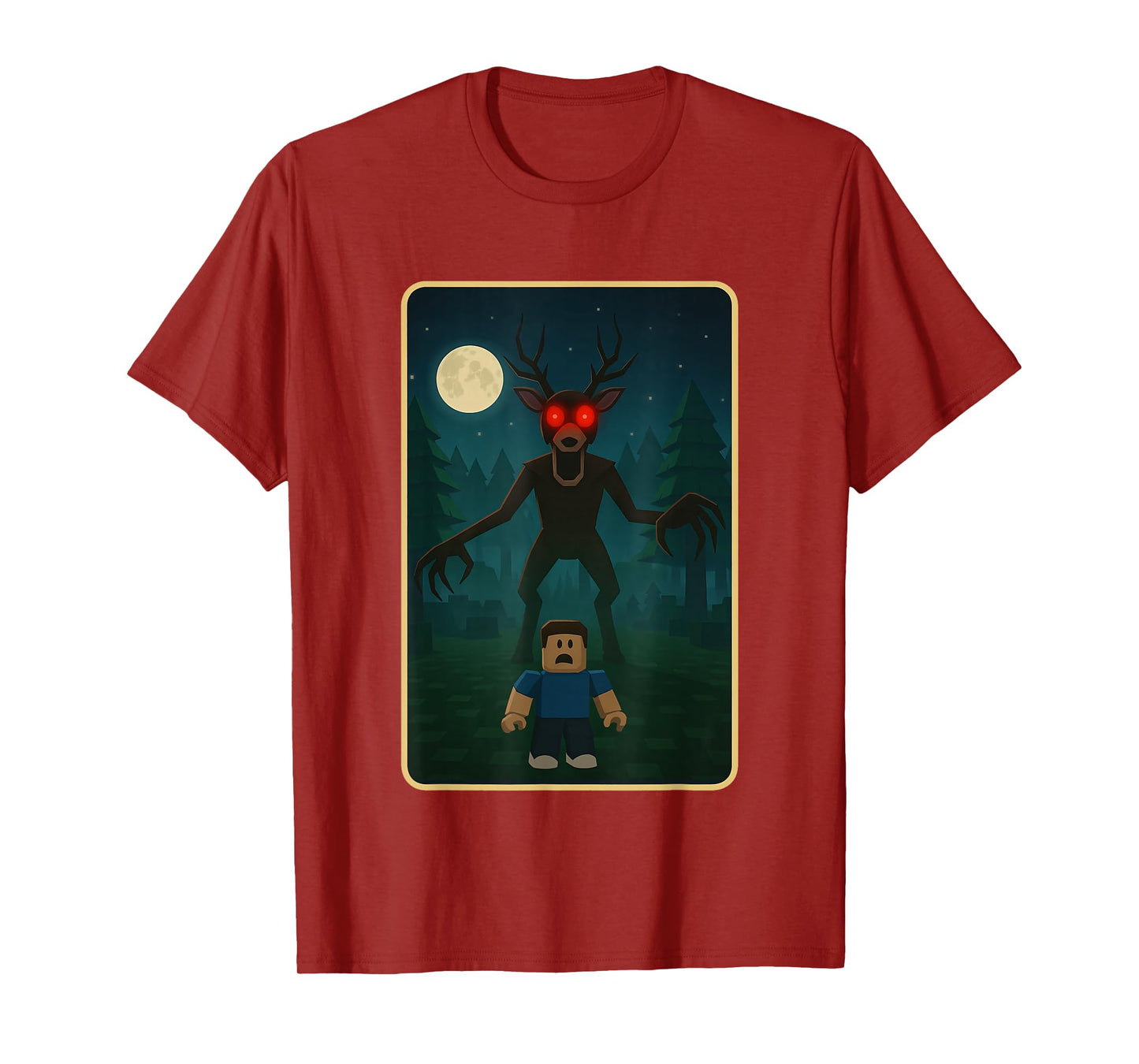 Scary Deer 99 Nights Halloween Gamer in The Forest Kids Meme T-Shirt