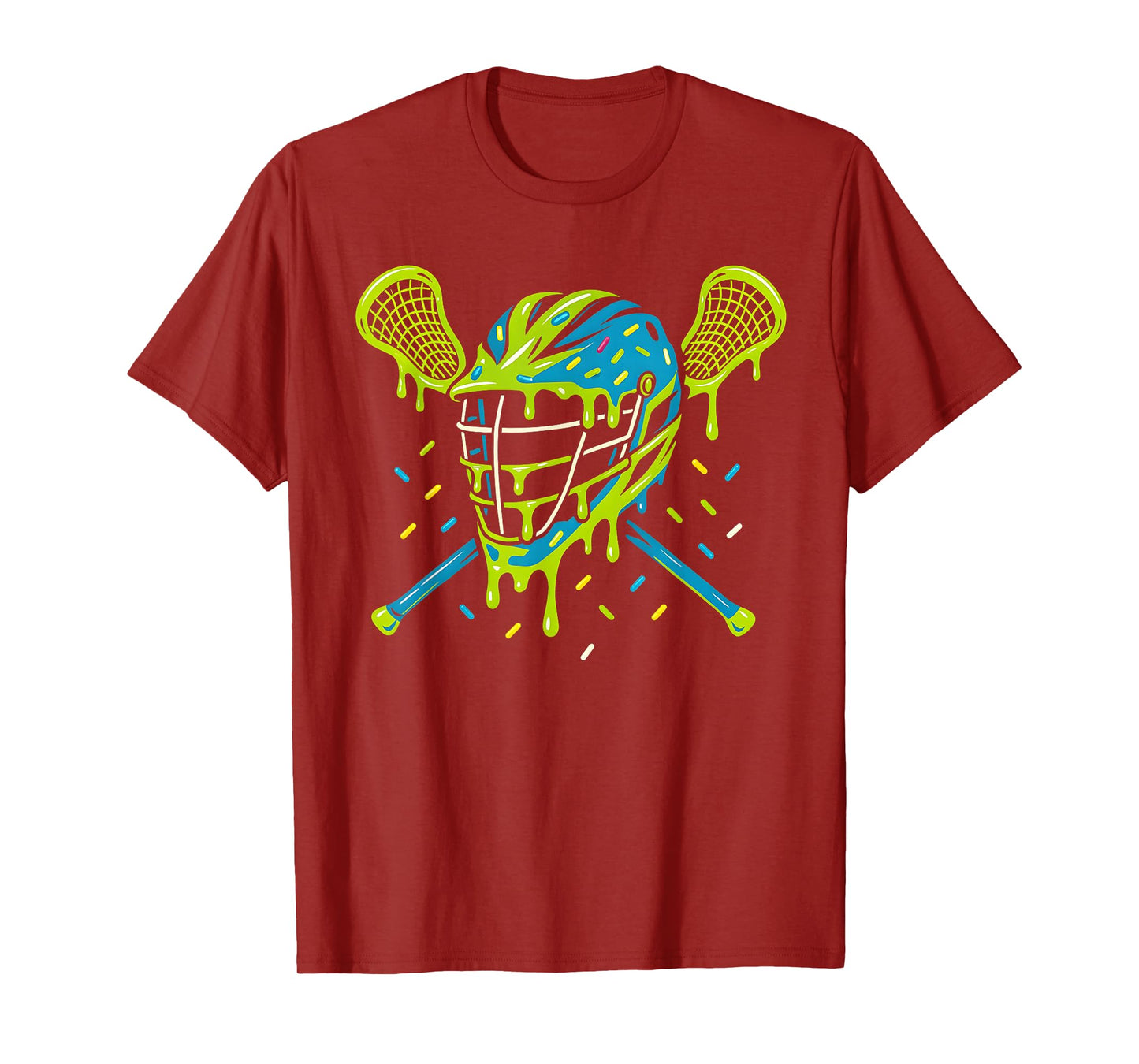 Lacrosse Ice Cream Drip Lax Boys Helmet Stick Youth Players T-Shirt