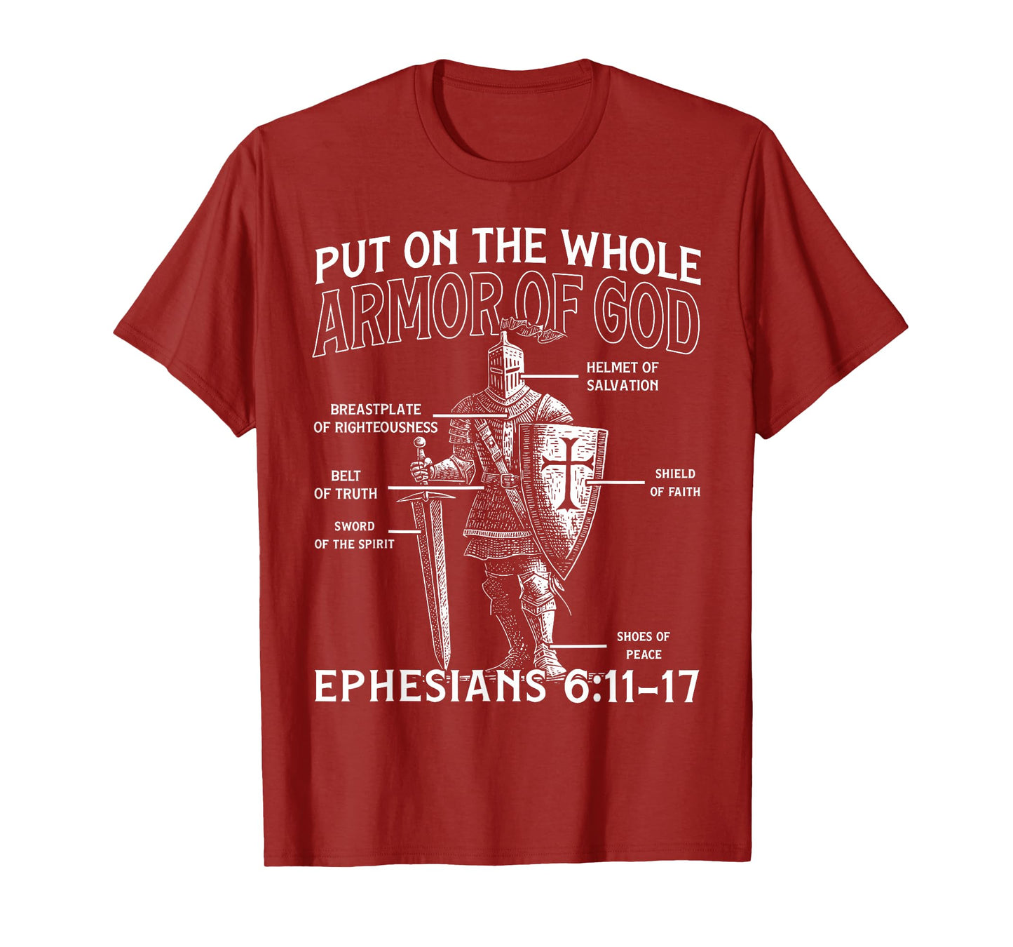 Christian Knights Templar Medieval Knight Armor of God T-Shirt