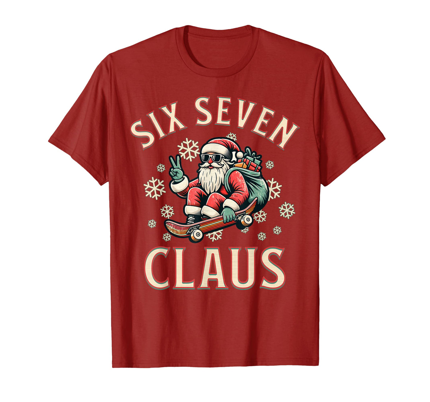 67 Christmas Funny Six Seven Meme Brainrot Santa Claus Boys T-Shirt