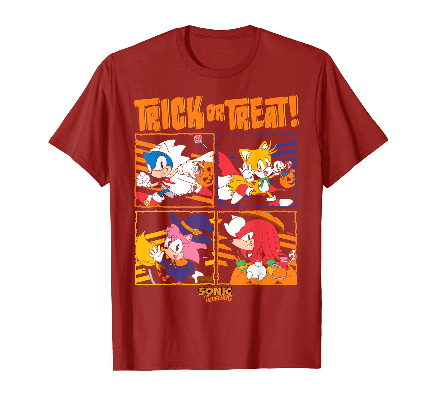 Sonic The Hedgehog Halloween Trick Or Treat Cute Disguises T-Shirt