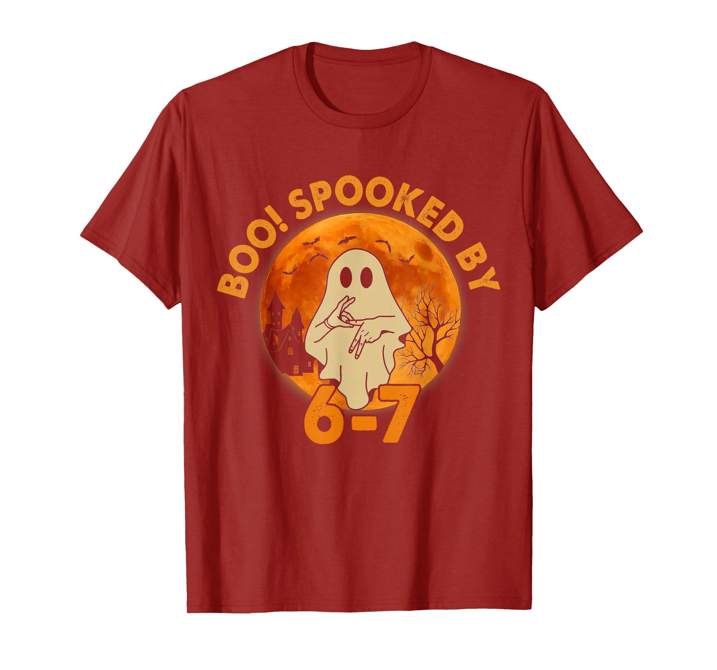 Boo Spooked by 67 Halloween Ghost Six Seven Meme Trending T-Shirt