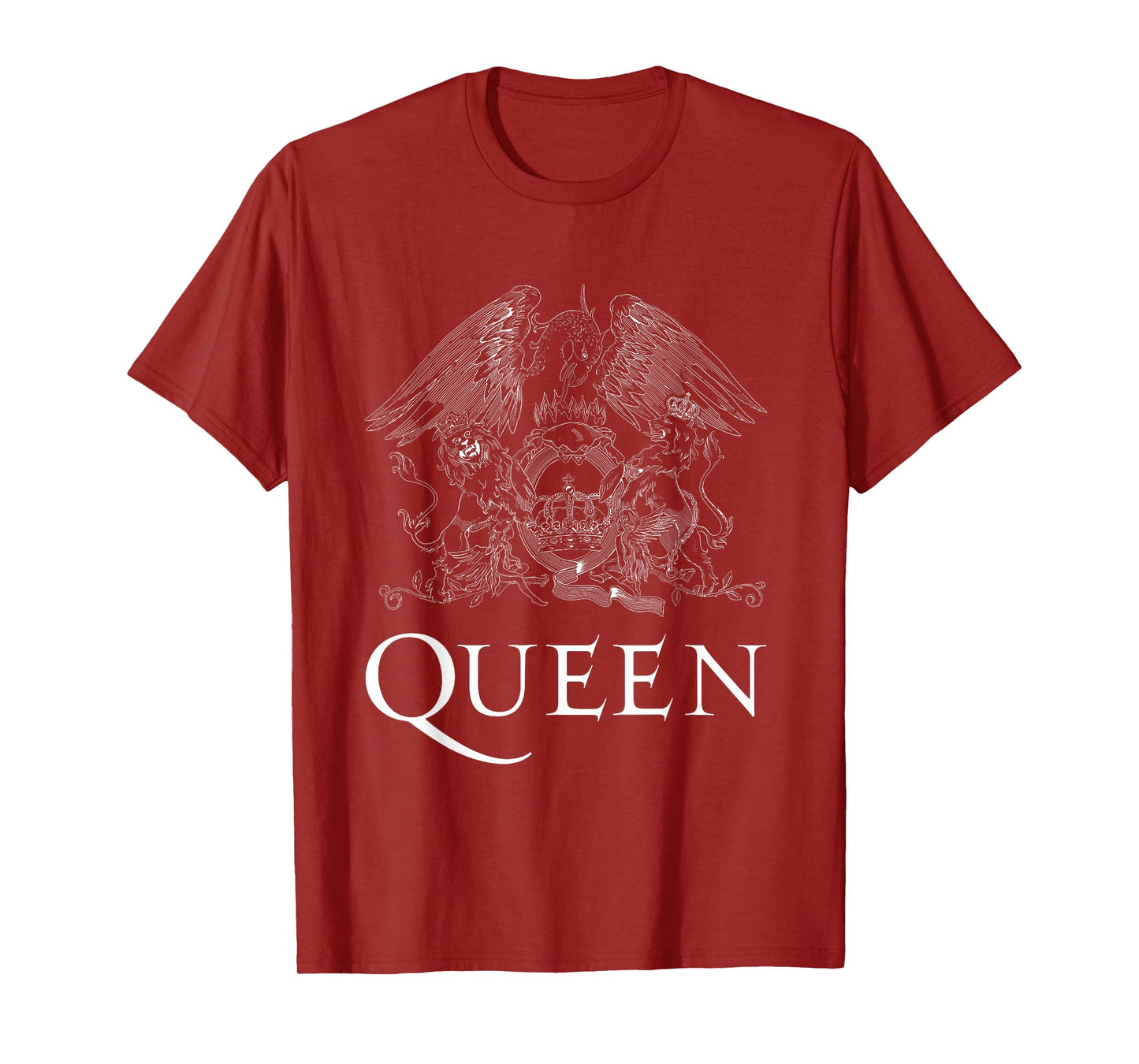 Queen Official Classic Crest Logo White Short Sleeve T-Shirt