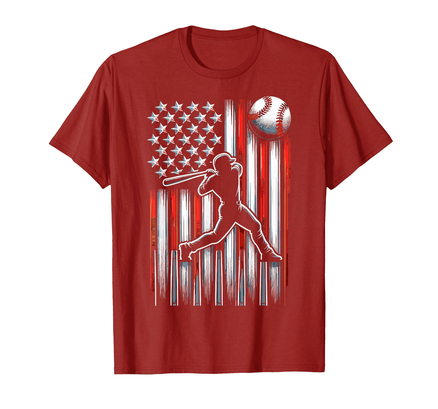 American Flag Patriotic Baseball T-Shirt