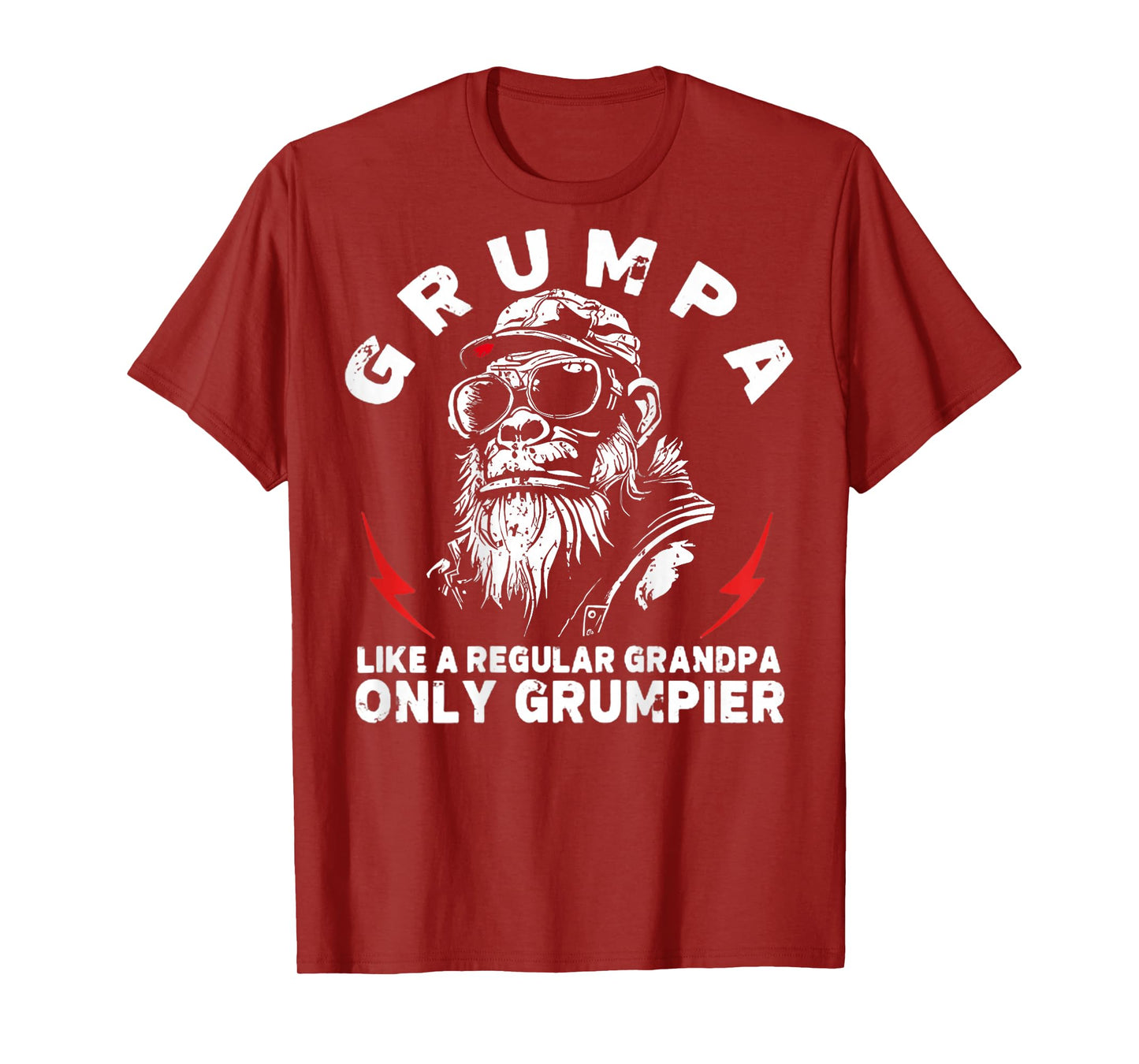 Grumpa Like A Regular Grandpa Only Grumpier Monkey (On Back) T-Shirt