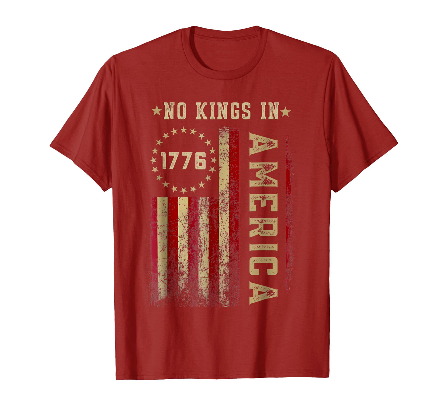 Retro June 14th No Kings In America 1776 USA Flag Men Women T-Shirt