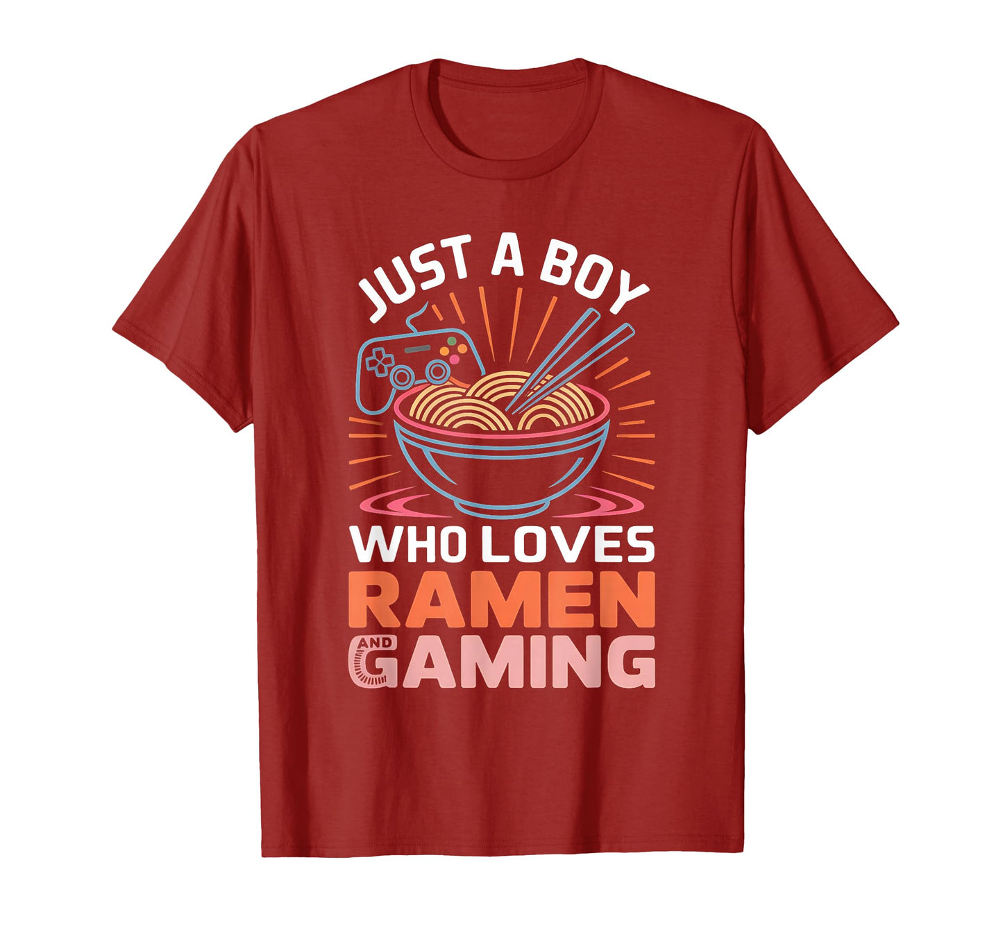 Just A Boy Who Loves Ramen and Gaming Japan Anime Video Game T-Shirt