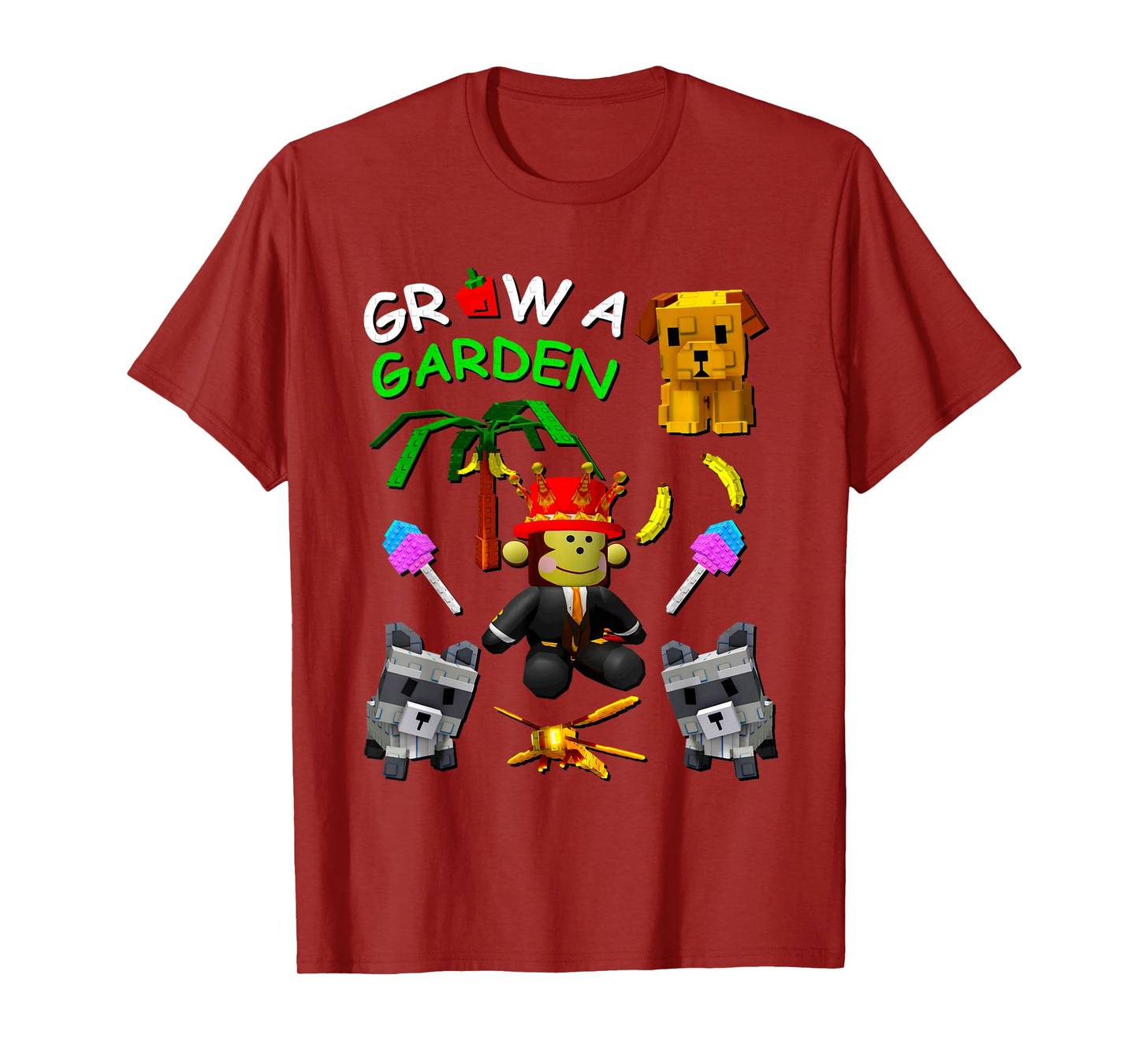 Grow A Garden Gamer Candy Blossom Fruit Palm Monkey Pet T-Shirt