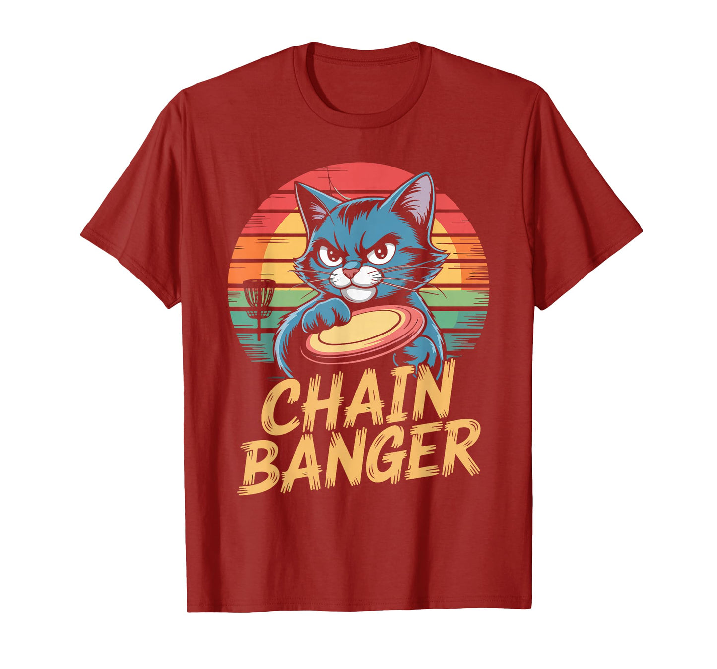 Chain Banger Disc Golf Cat Humor T-Shirt