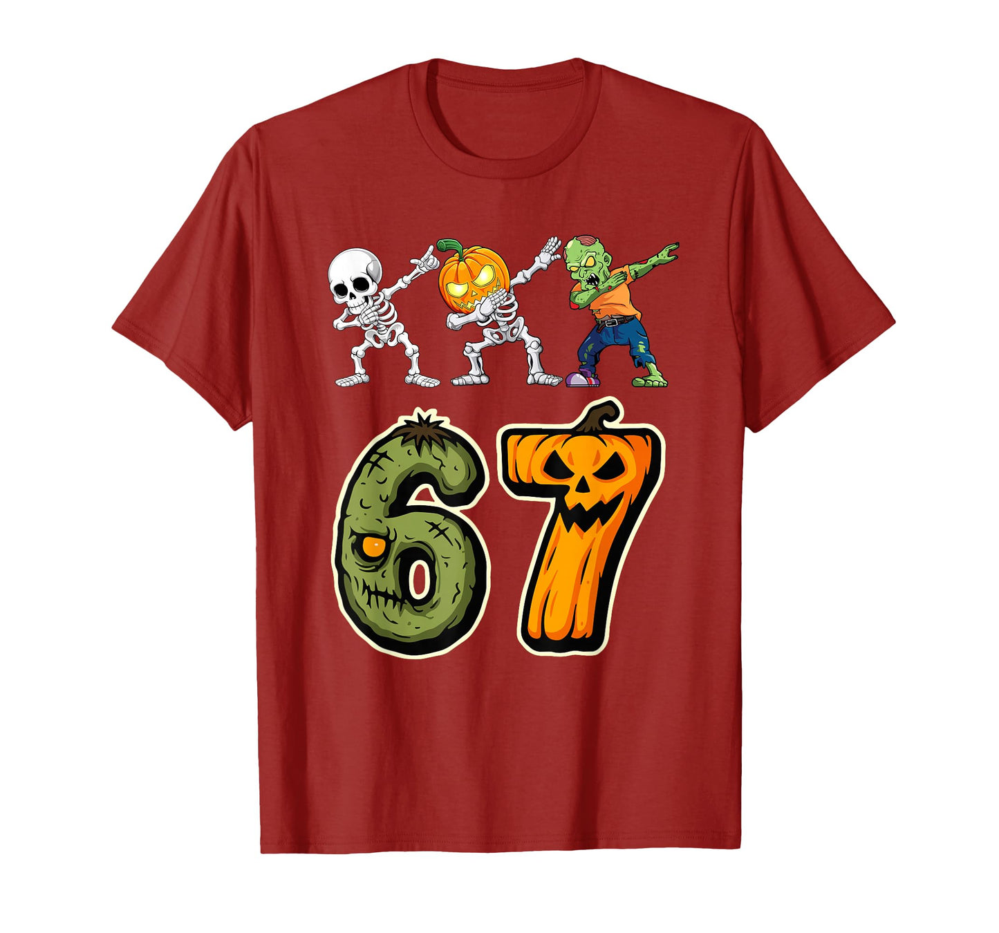 Dabbing Halloween Boys Six Seven 67 Meme Funny Kids Costume T-Shirt