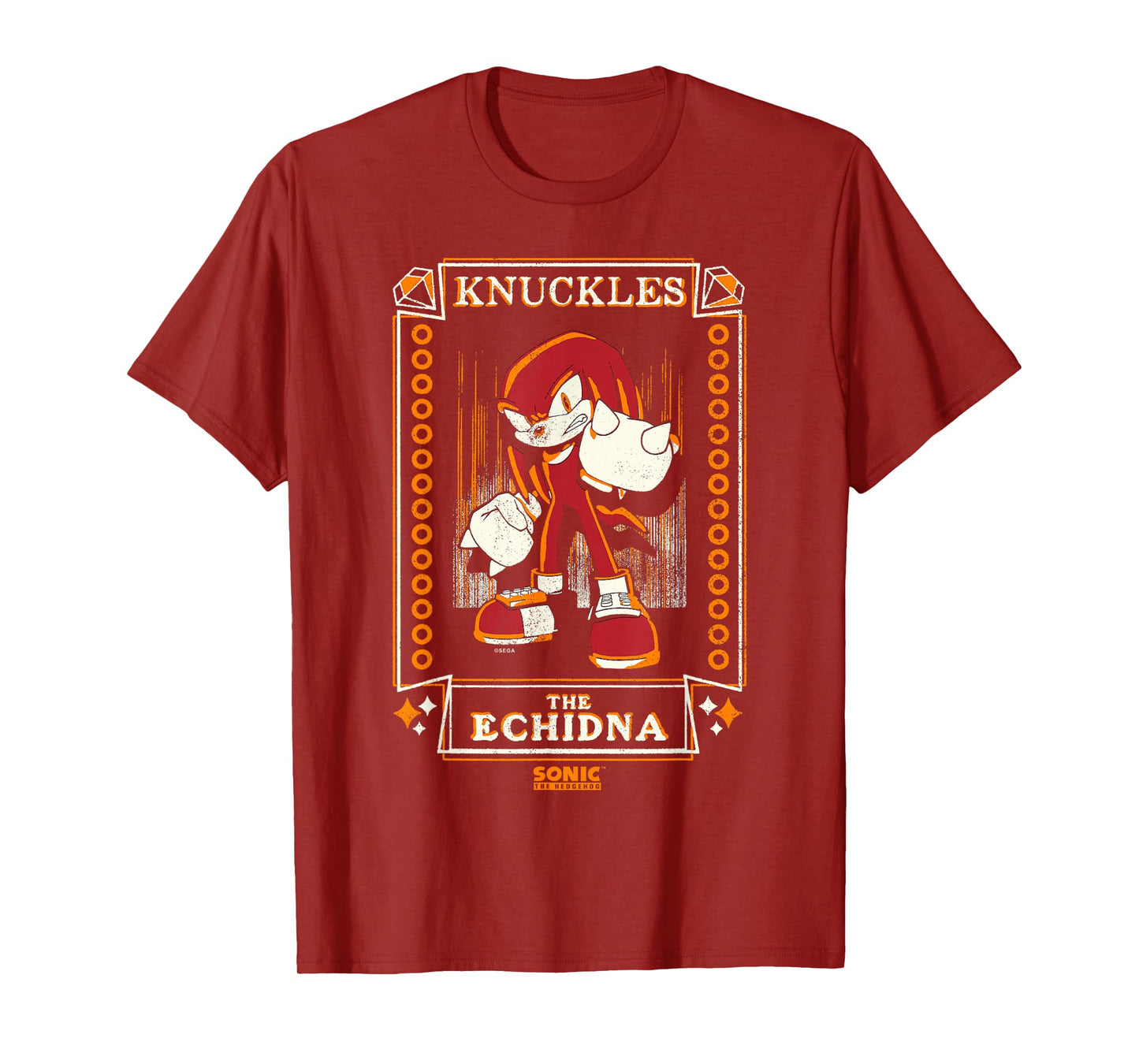 Sonic The Hedgehog Knuckles The Echidna Distressed Tarot T-Shirt