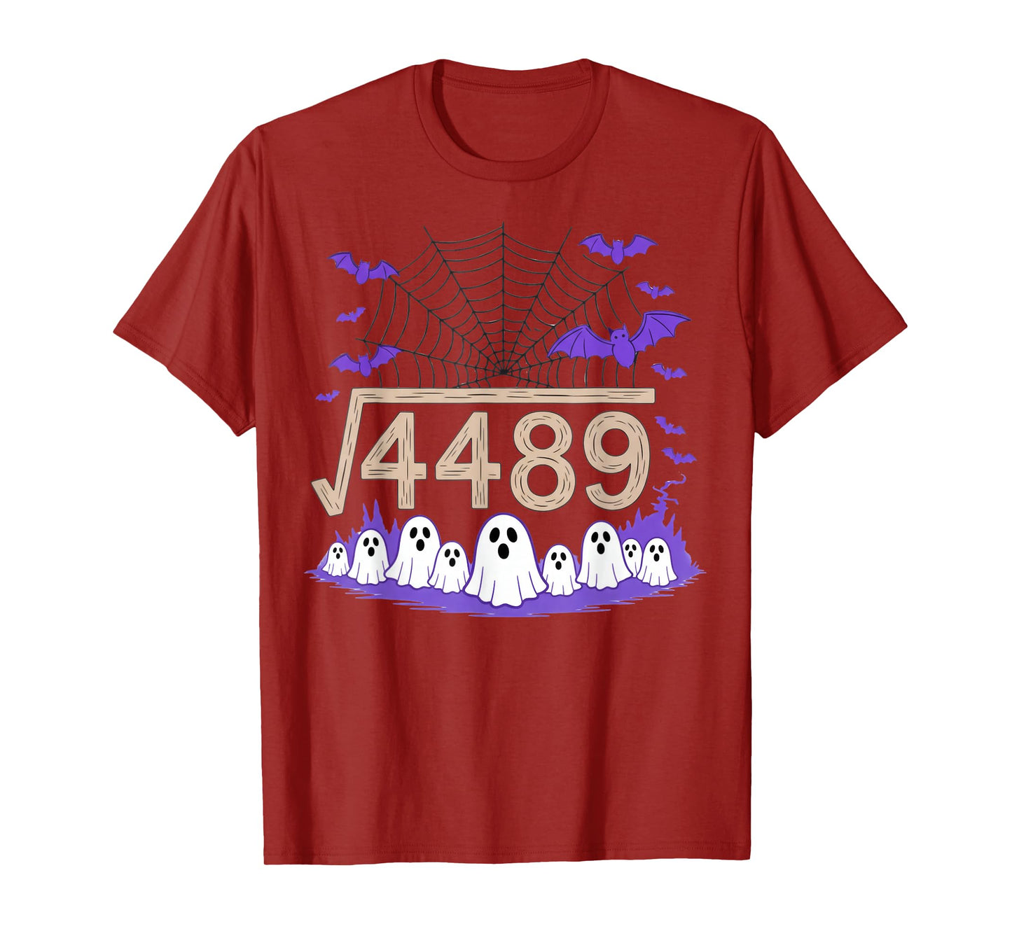 Funny 67 Meme Math Teacher 6 7 Halloween Square Root 4489 T-Shirt