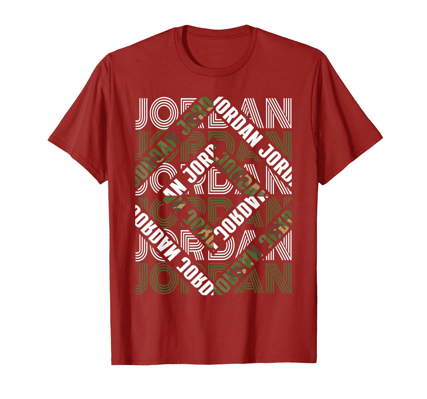 Diagonal Jordan Pattern Jordan Camo Pattern Green Camouflage T-Shirt