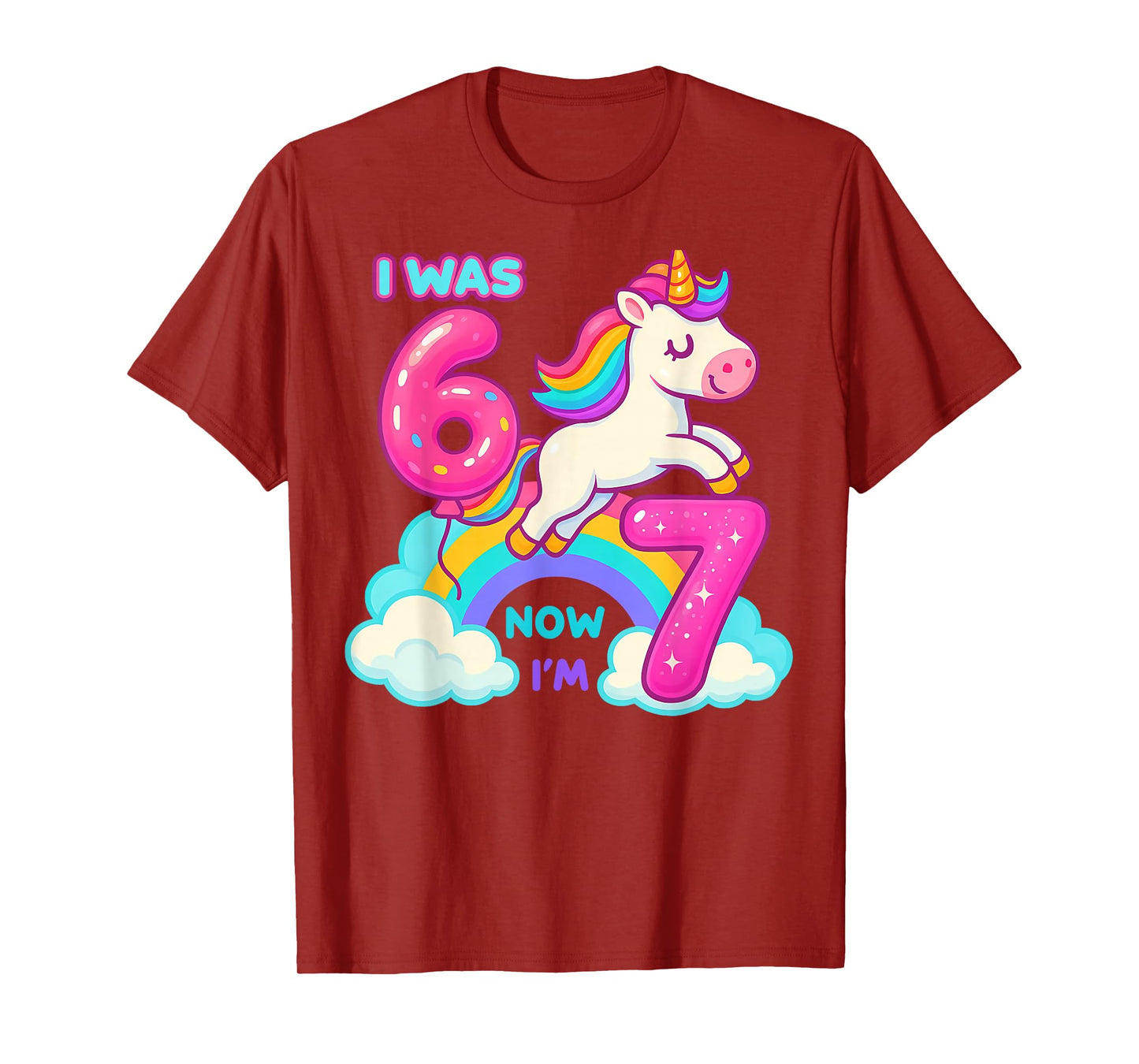 I was Six Now I'm Seven Dabbing Unicorn 67 Meme 7th Birthday T-Shirt