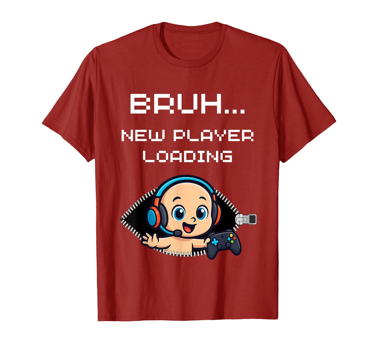 Funny Gamer Pregnancy Announcement – Bruh New Player Loading T-Shirt