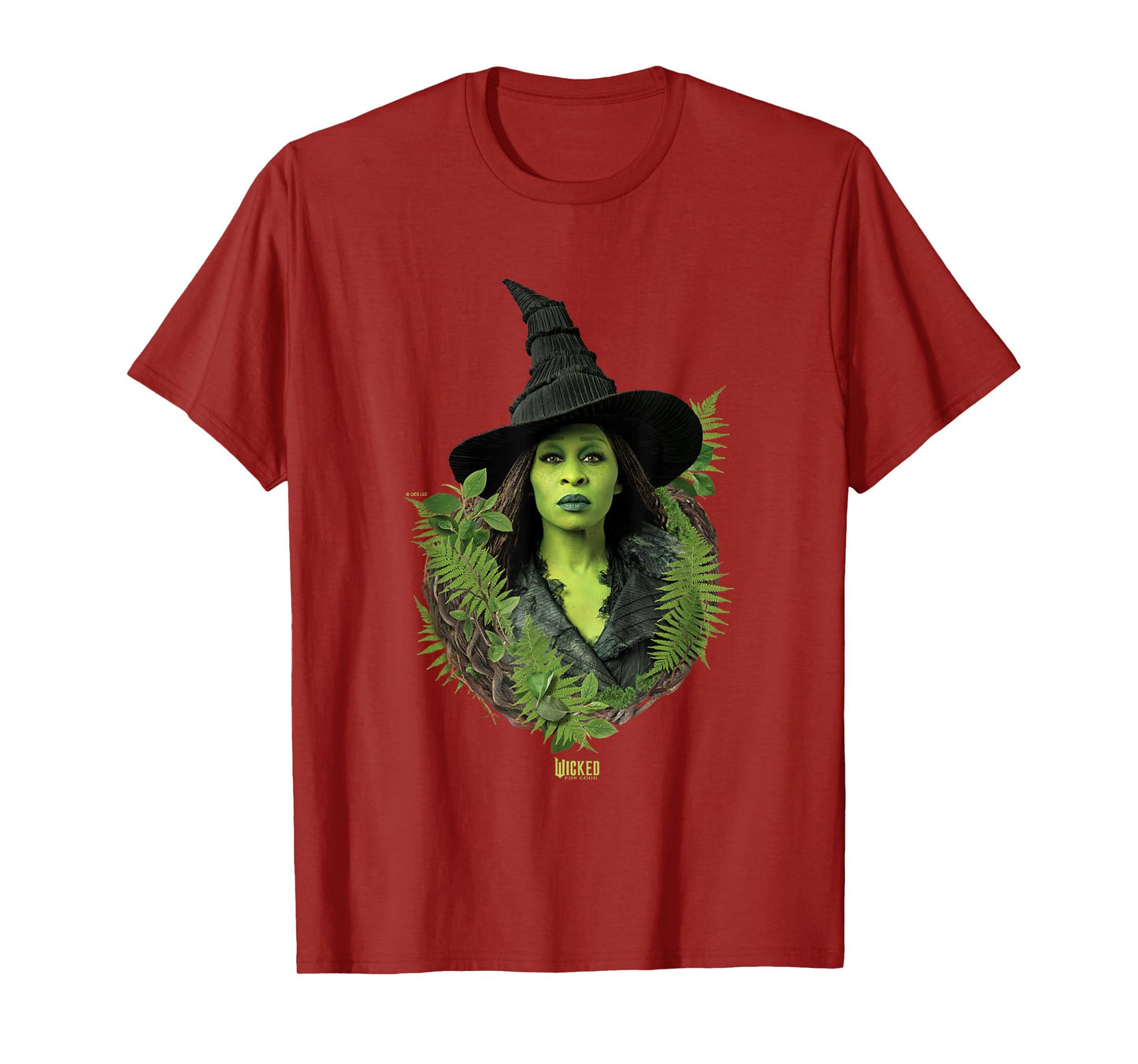 Wicked: For Good Elphaba Bold Portrait & Greenery T-Shirt