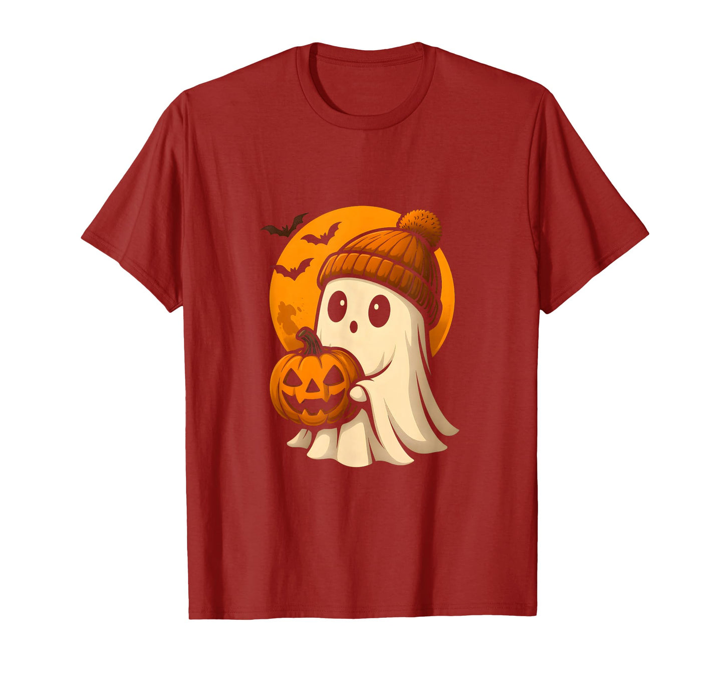 Cute Ghost with Pumpkin for Halloween Costume Party Spooky T-Shirt