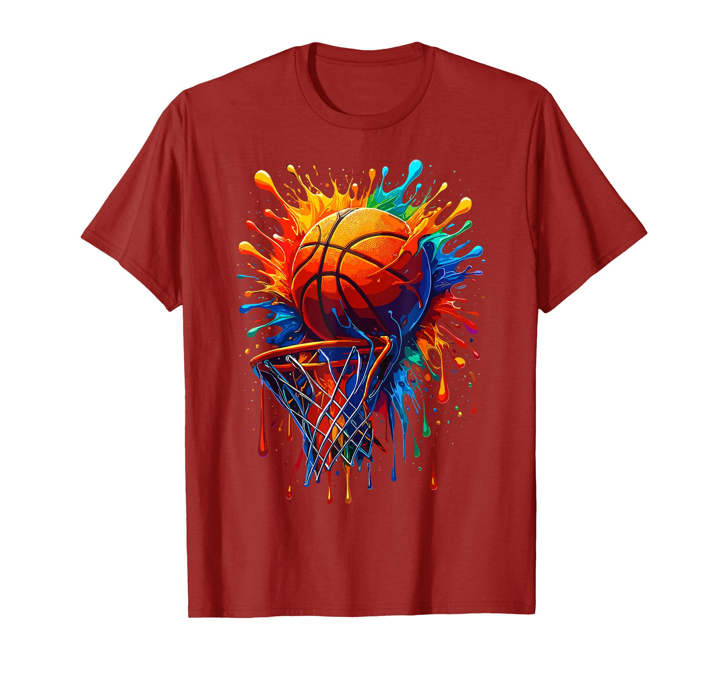 Basketballer Hoop Colorful Splash Basketball T-Shirt