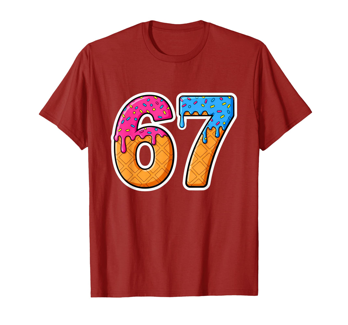 Six Seven Ice Cream Drip Gen Alpha Slang 6 7 Trending Meme T-Shirt