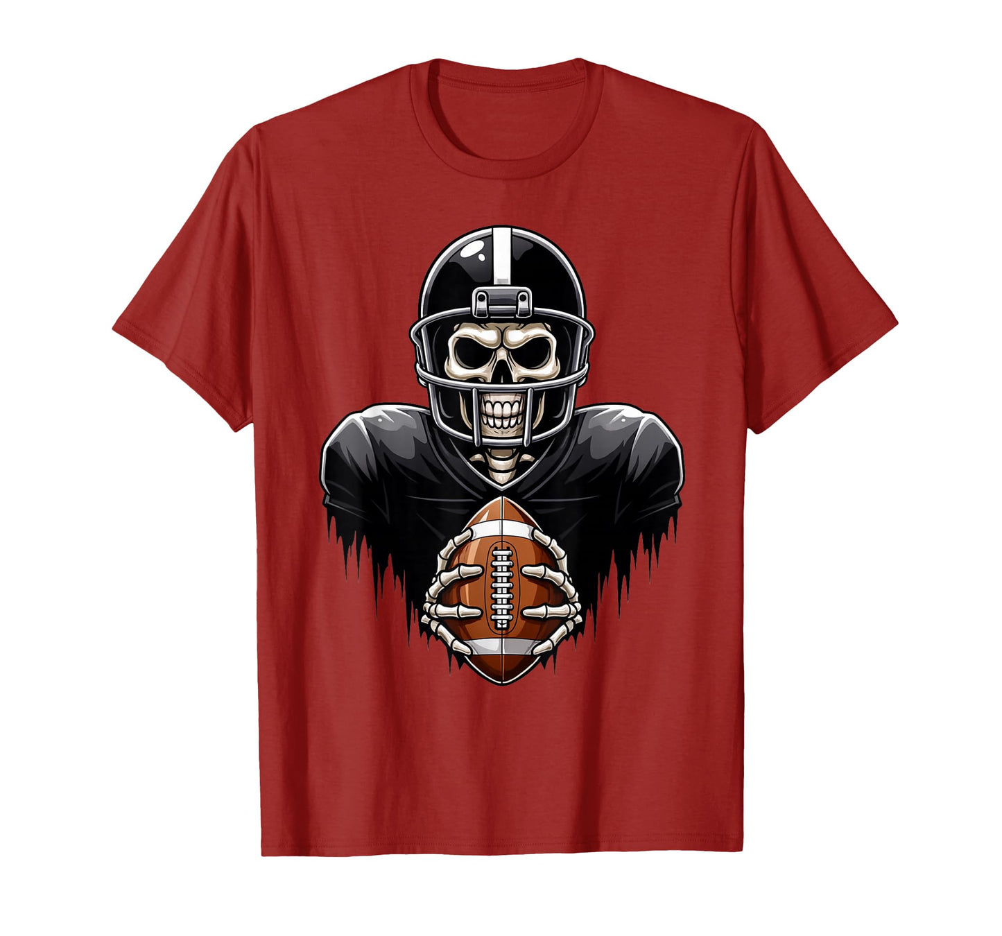 Skeleton Playing Football Player Halloween Costume Sports T-Shirt