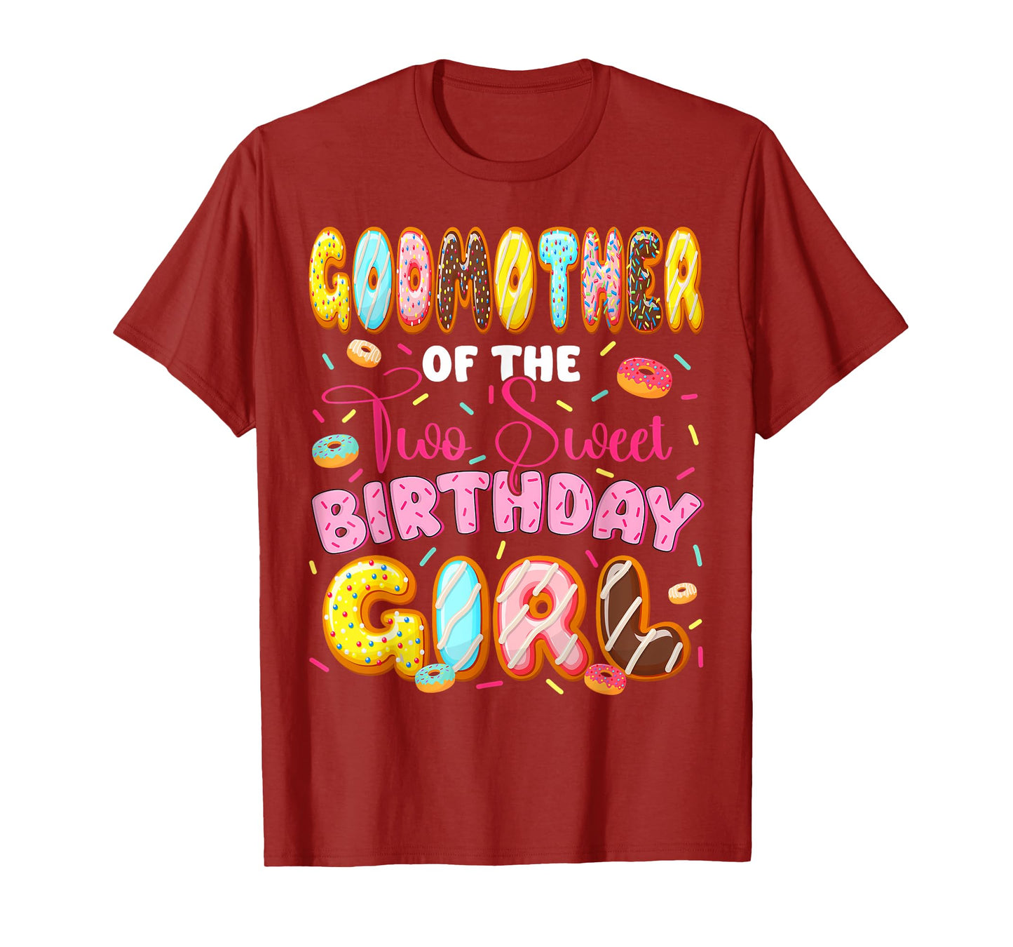 GodMother Of The Two Sweet Birthday Girl Donut 2Nd Birthday T-Shirt