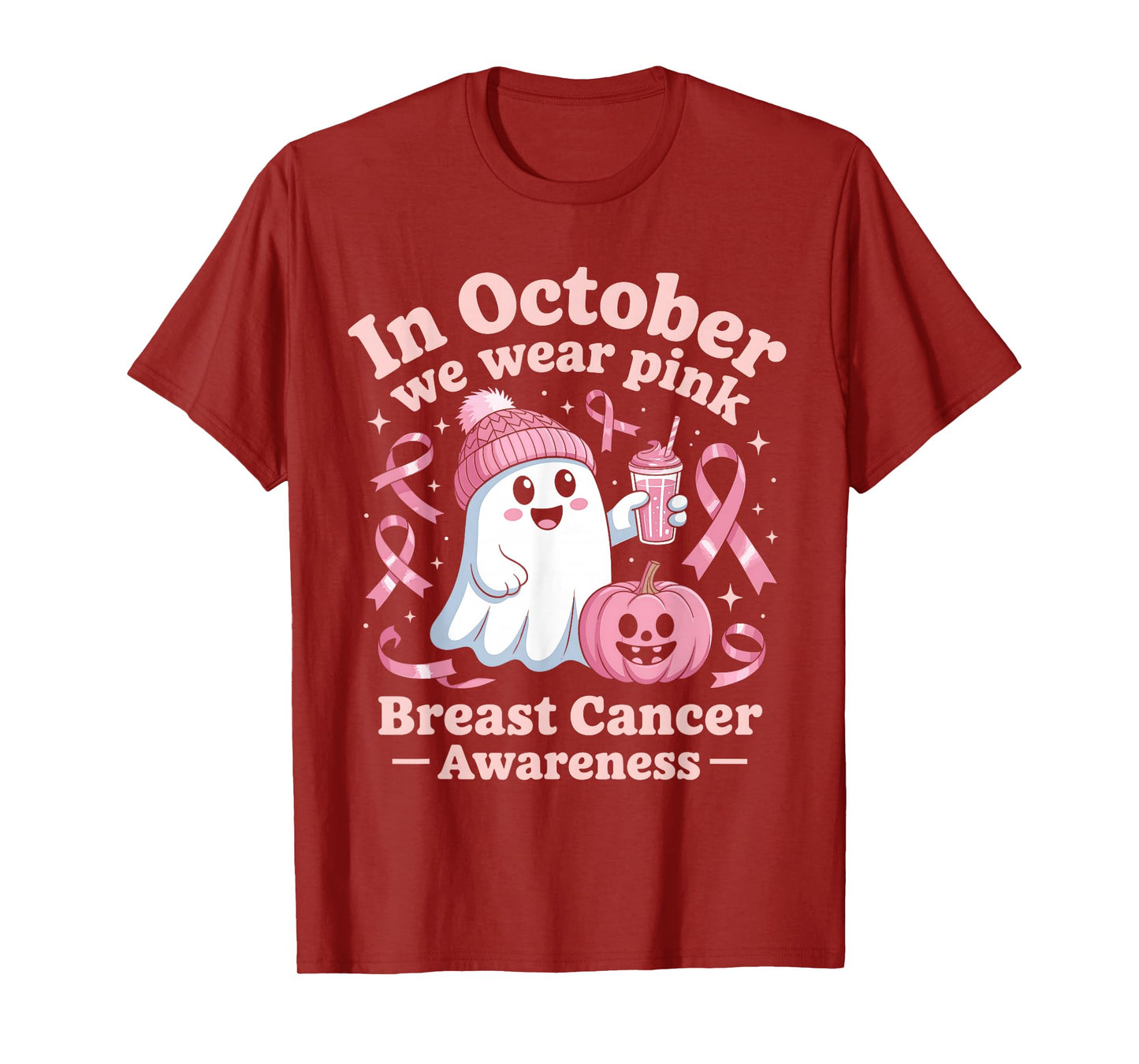 in October We Wear Pink Breast Cancer Awareness Women T-Shirt
