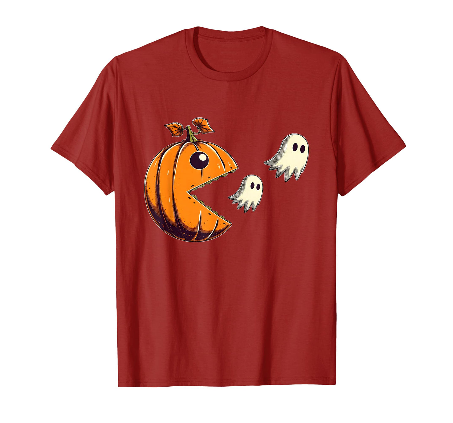 Pumpkin Eating Ghost Gamer Halloween Gaming Boys Teen Kids T-Shirt