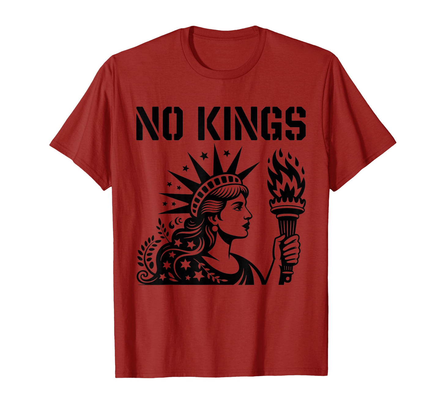 No Kings Retro Patriotic Woman Liberty Art 4th of July T-Shirt