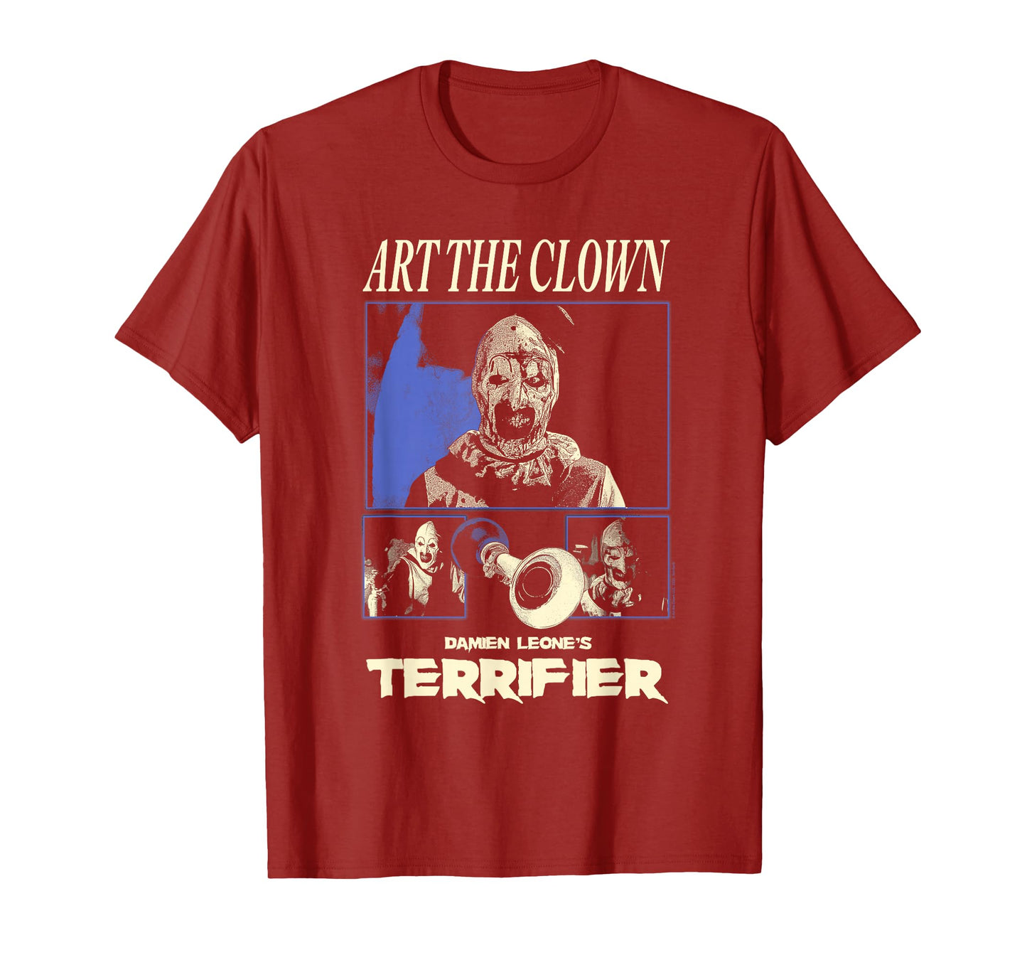 Terrifier Art the Clown Black and White Panels Horror Movie T-Shirt