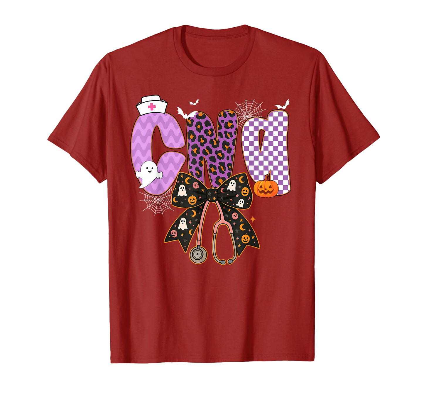 CNA Nurse Halloween Stethoscope Bow for Men Women T-Shirt