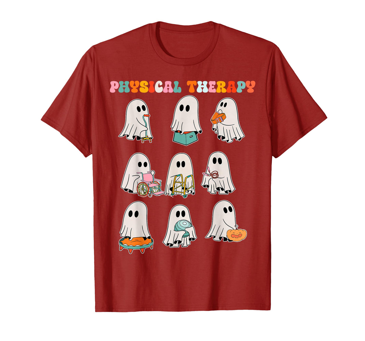 Funny Halloween Ghost Physical Therapy Pt Physical Therapist T-Shirt