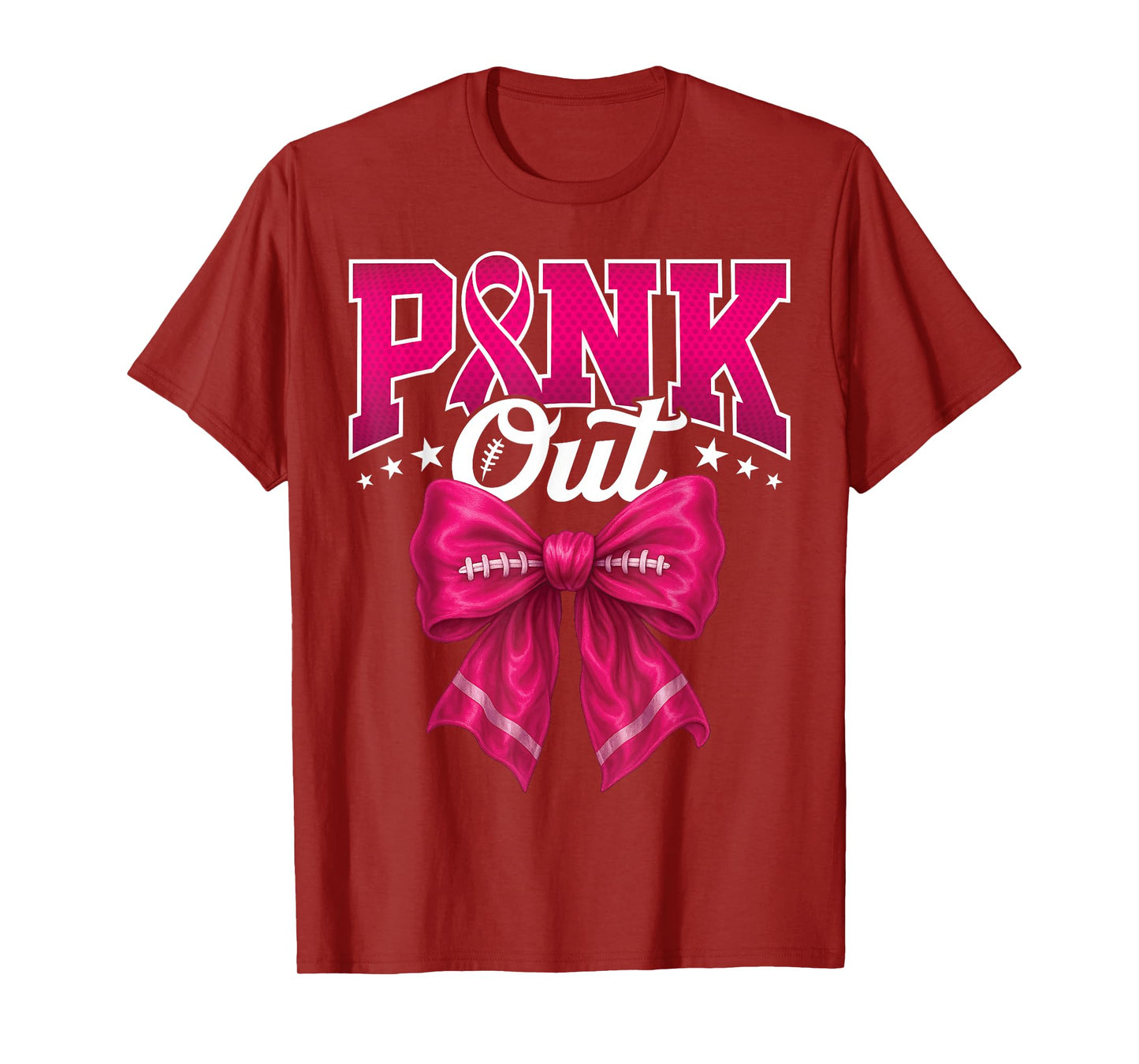Pink Out Football Breast Cancer Awareness Women Men Kids T-Shirt