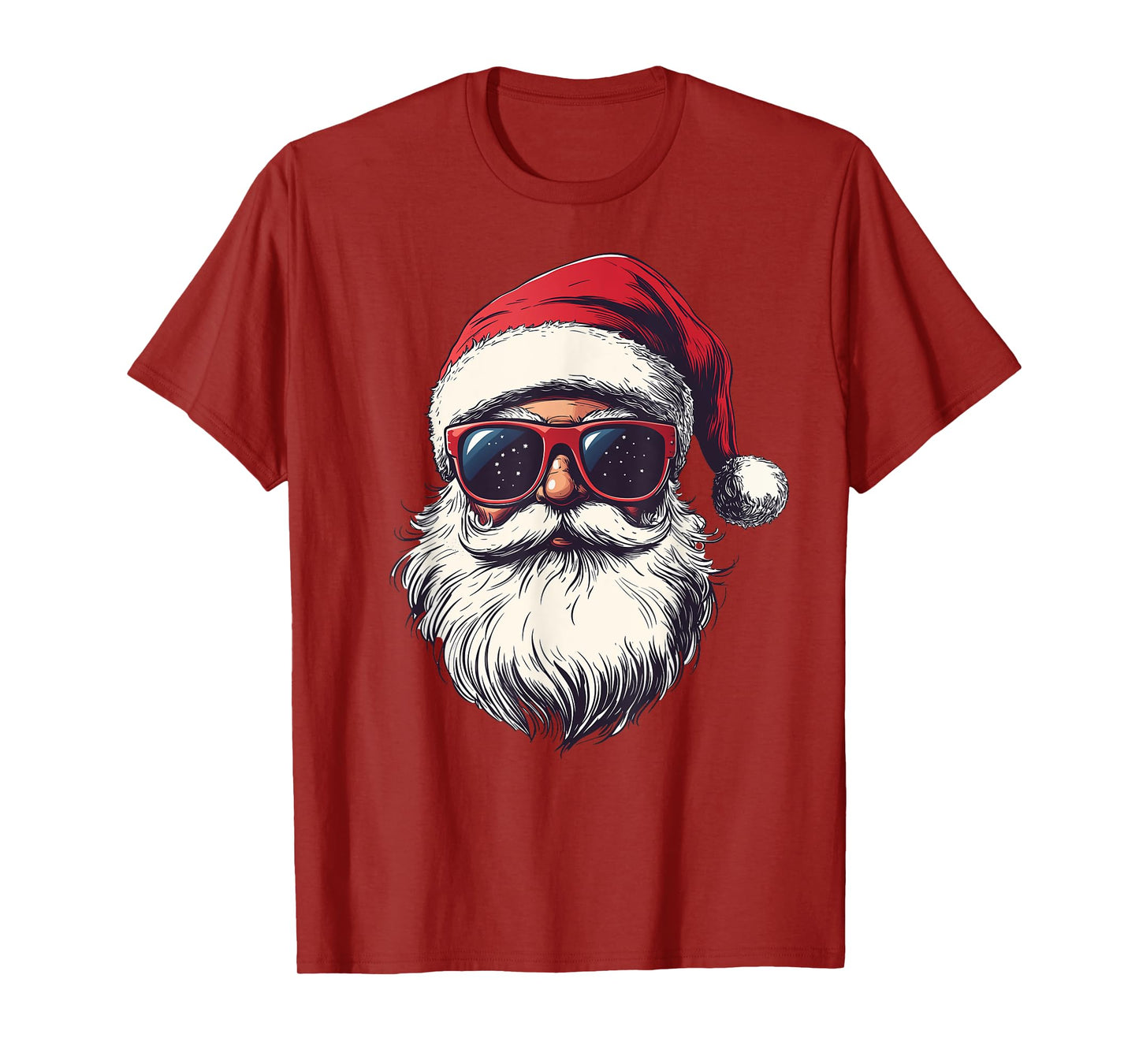Cool Santa Claus Face Retro Sunglasses Christmas Men Boys T-Shirt