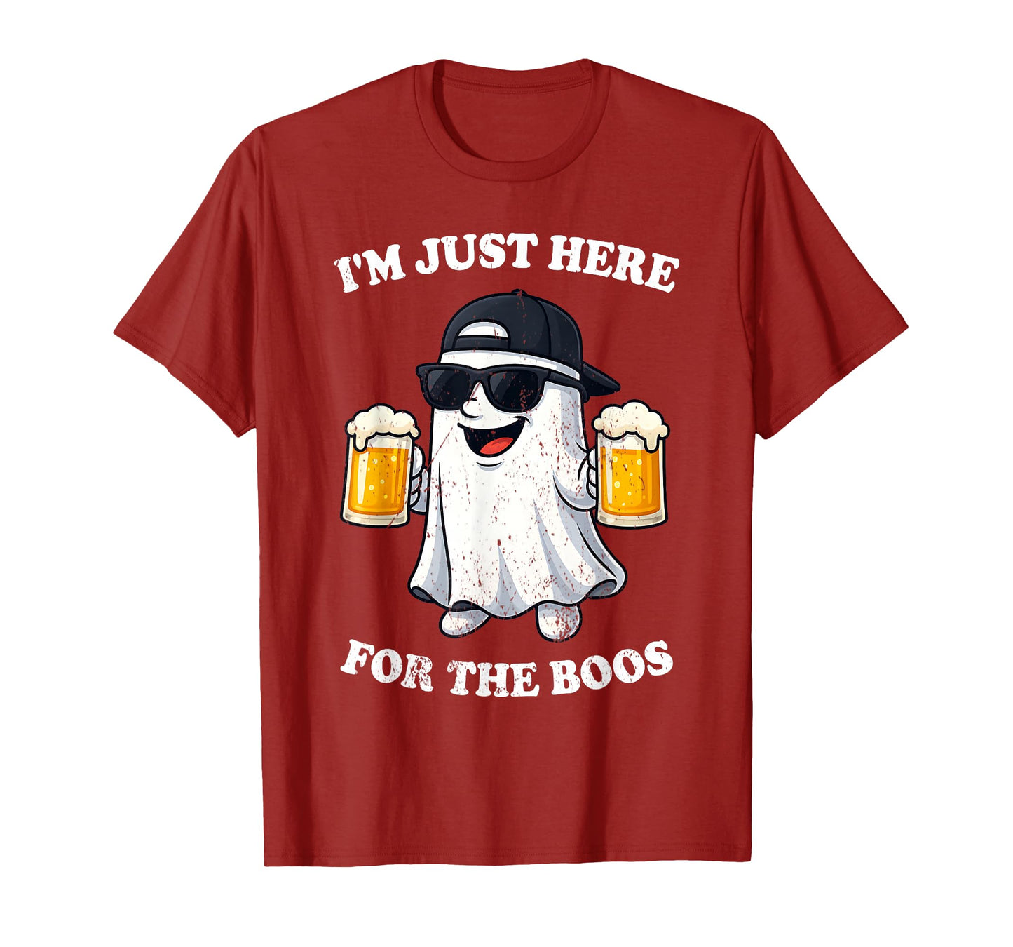 I'm Just Here For The Boos Halloween Women Ghost Cute Funny T-Shirt