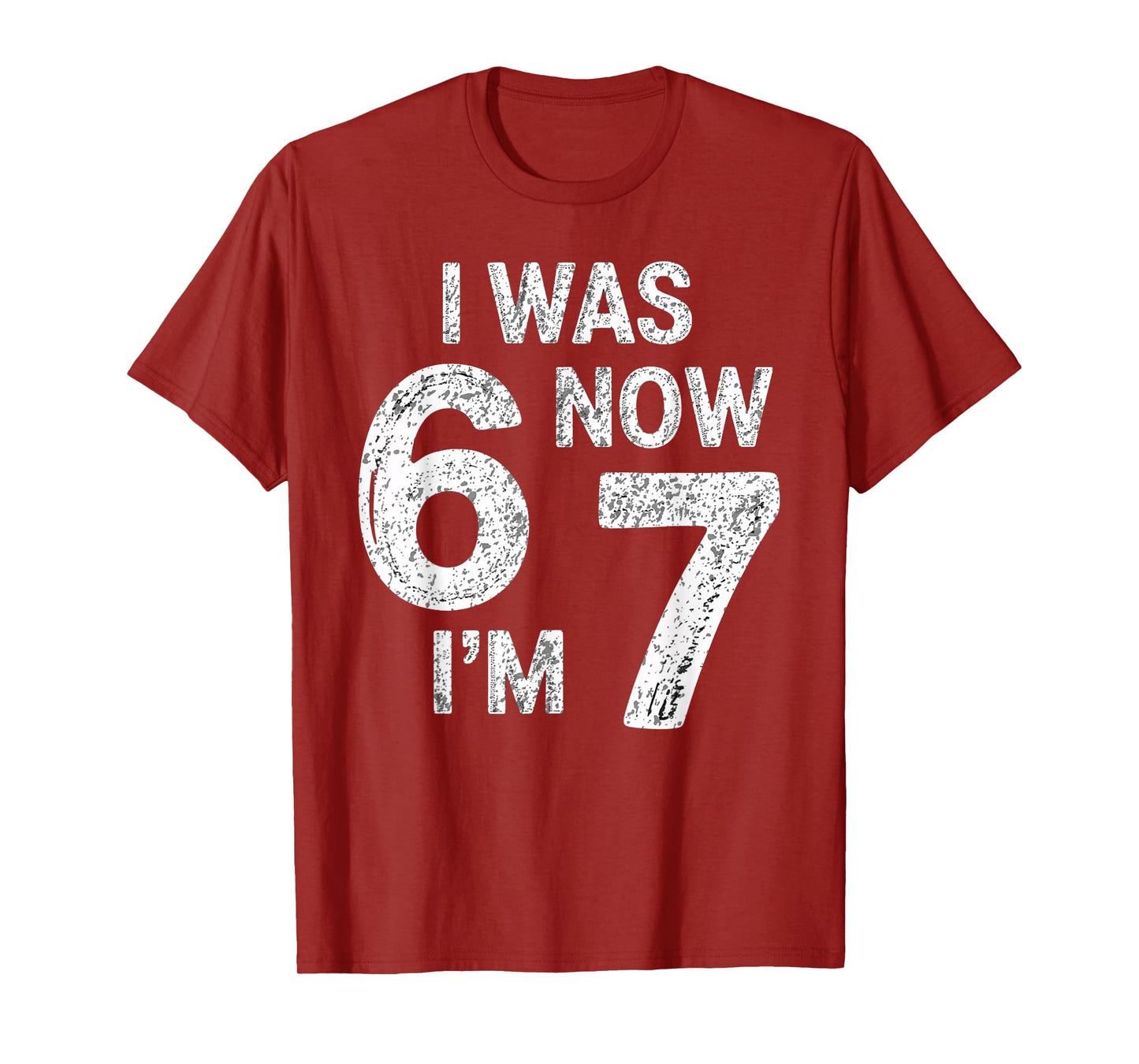 Vintage 7 Year Old Birthday I was 6 Now I'm 7 67 Funny Alpha T-Shirt